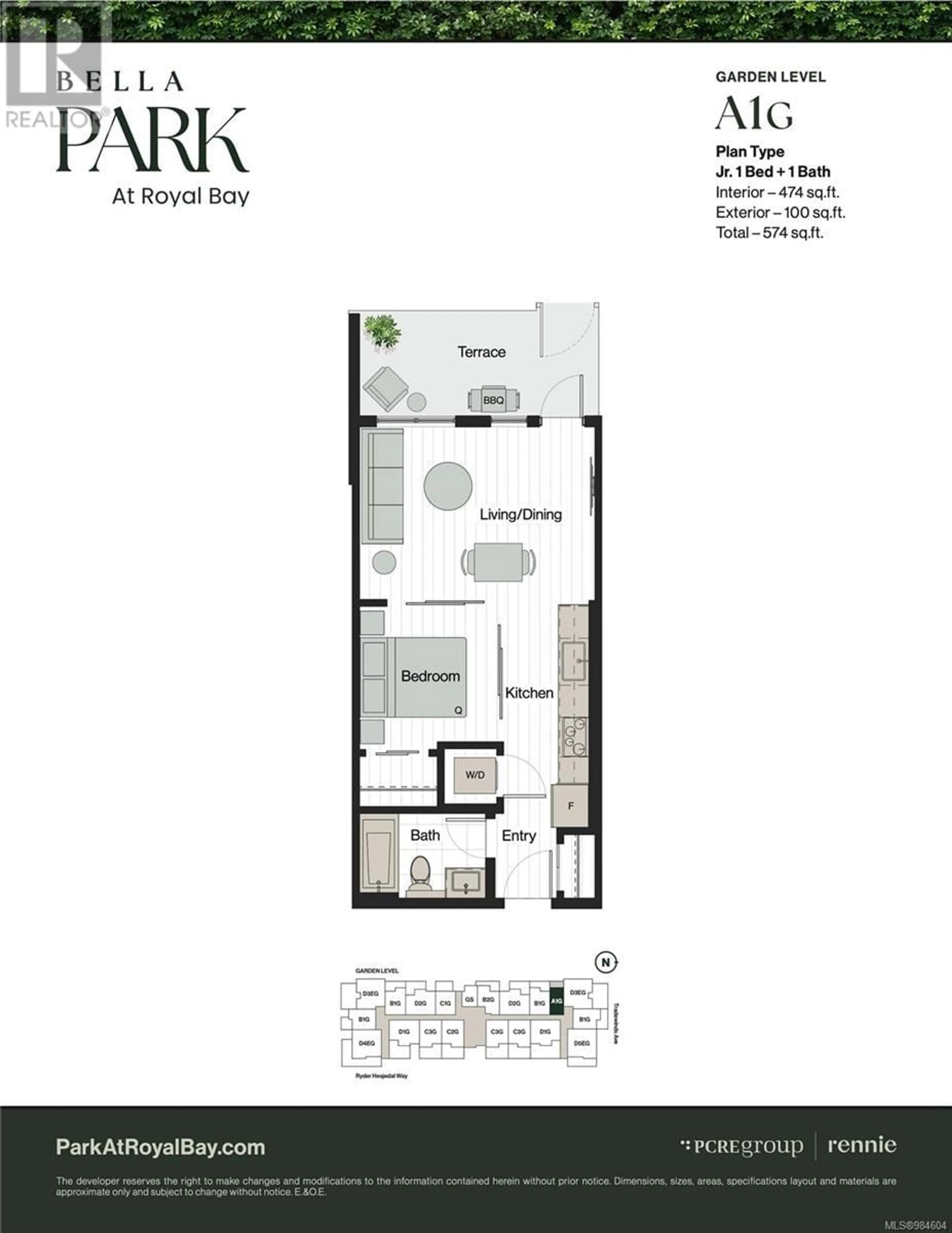 Floor plan for 102 3582 Ryder Hesjedal Way, Colwood British Columbia V9C0J6