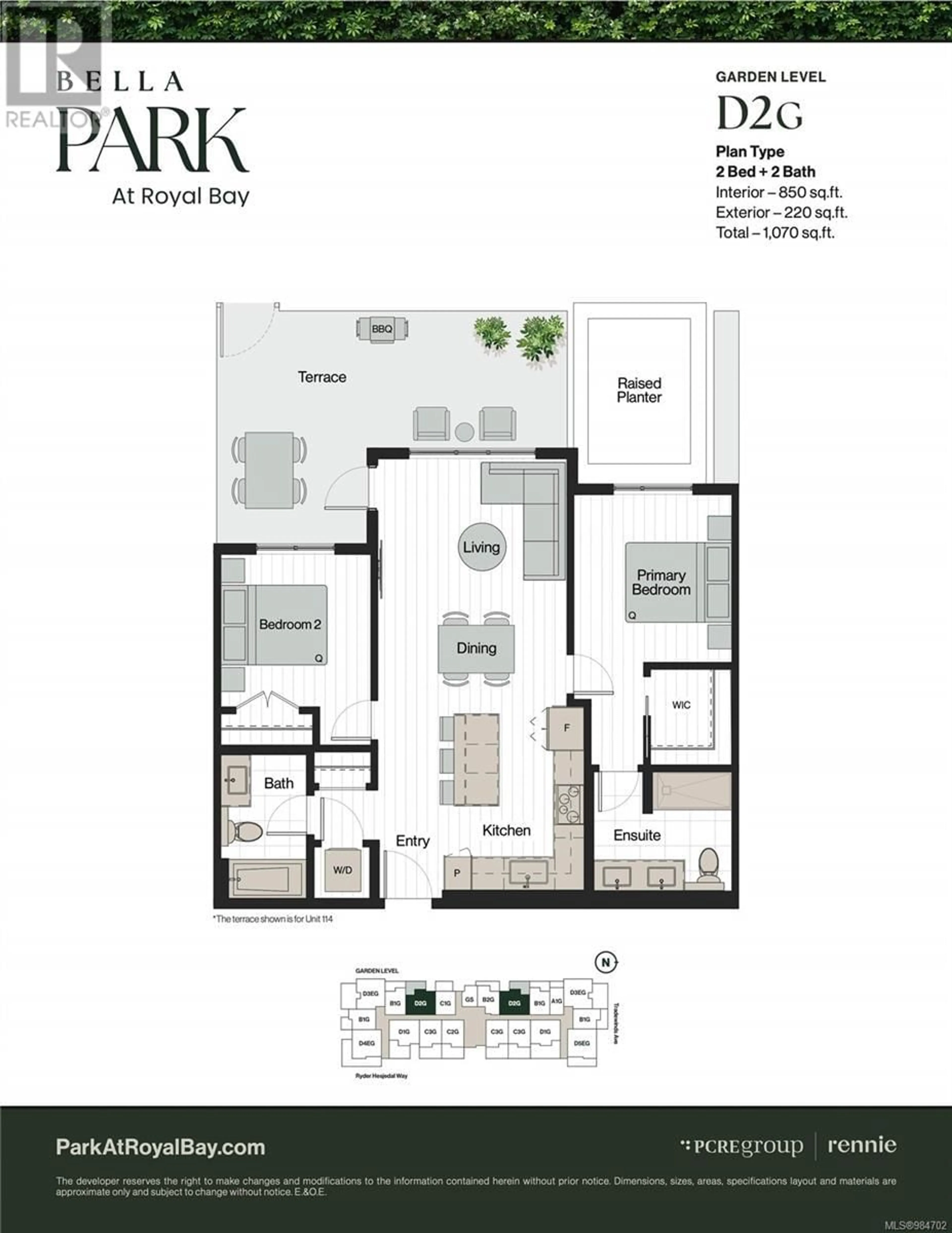 Floor plan for 106 3582 Ryder Hesjedal Way, Colwood British Columbia V9C0J6