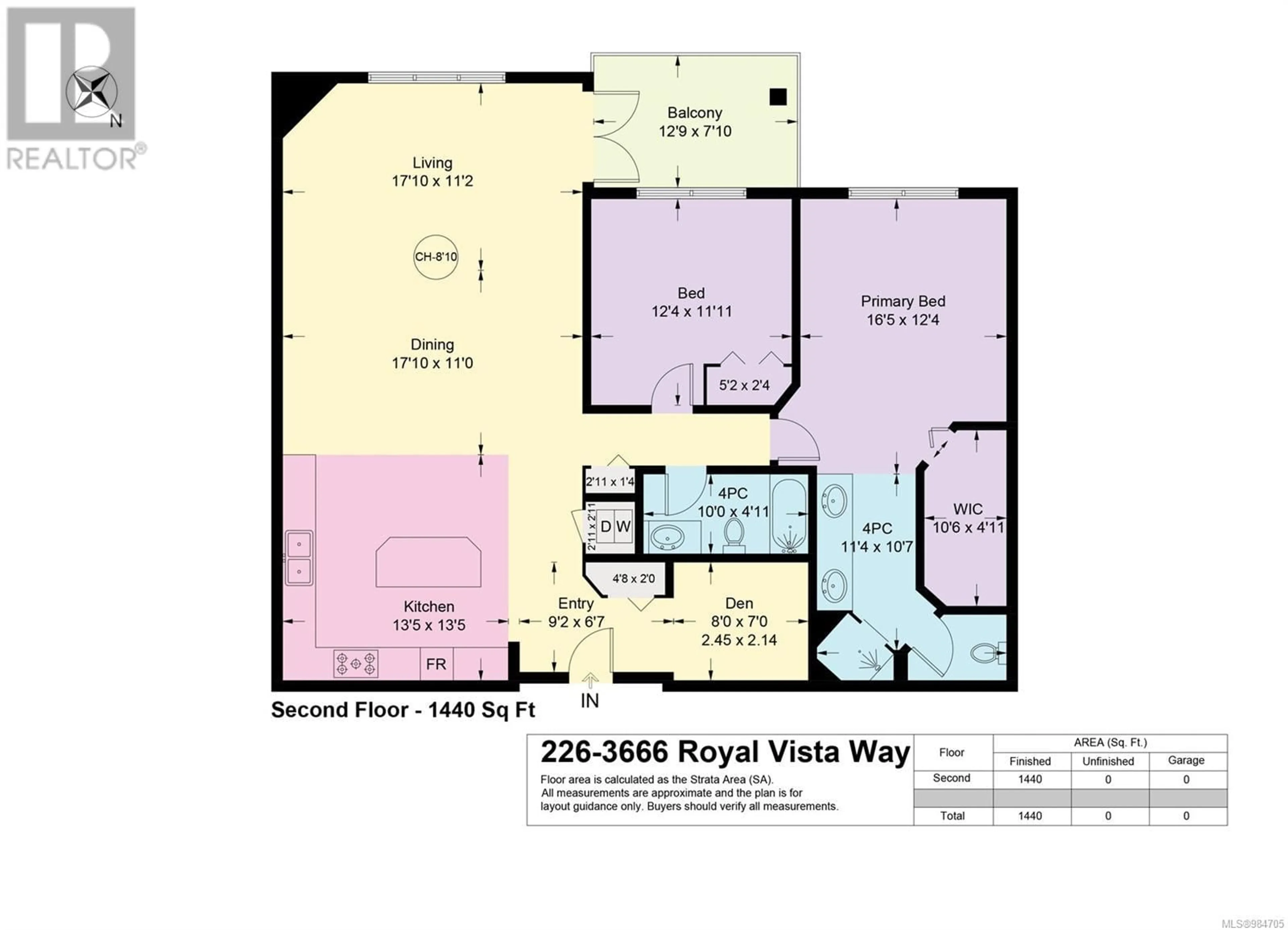 Floor plan for 226 3666 Royal Vista Way, Courtenay British Columbia V9N9X8