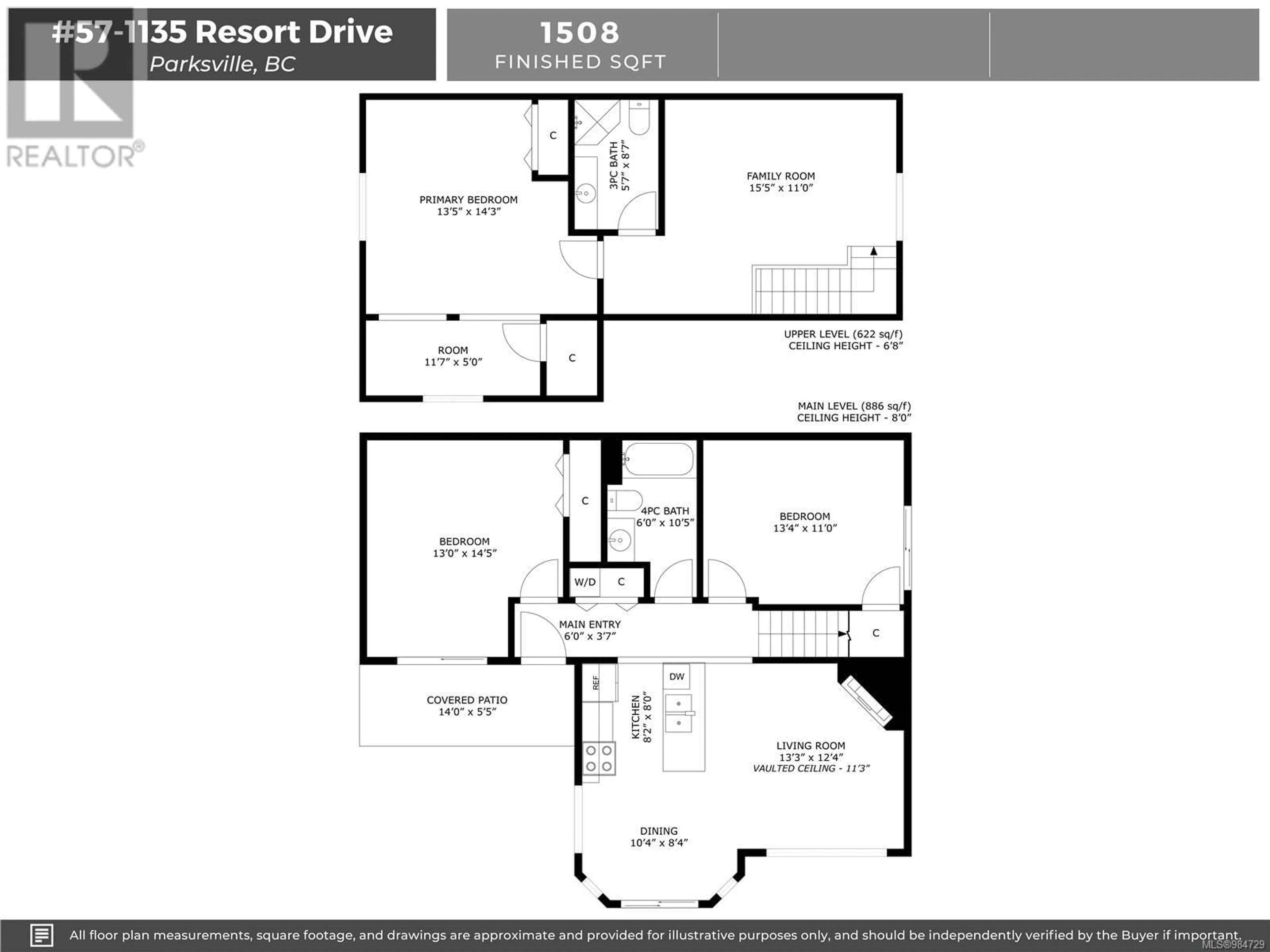 Floor plan for 57 1135 Resort Dr, Parksville British Columbia V9P2T6