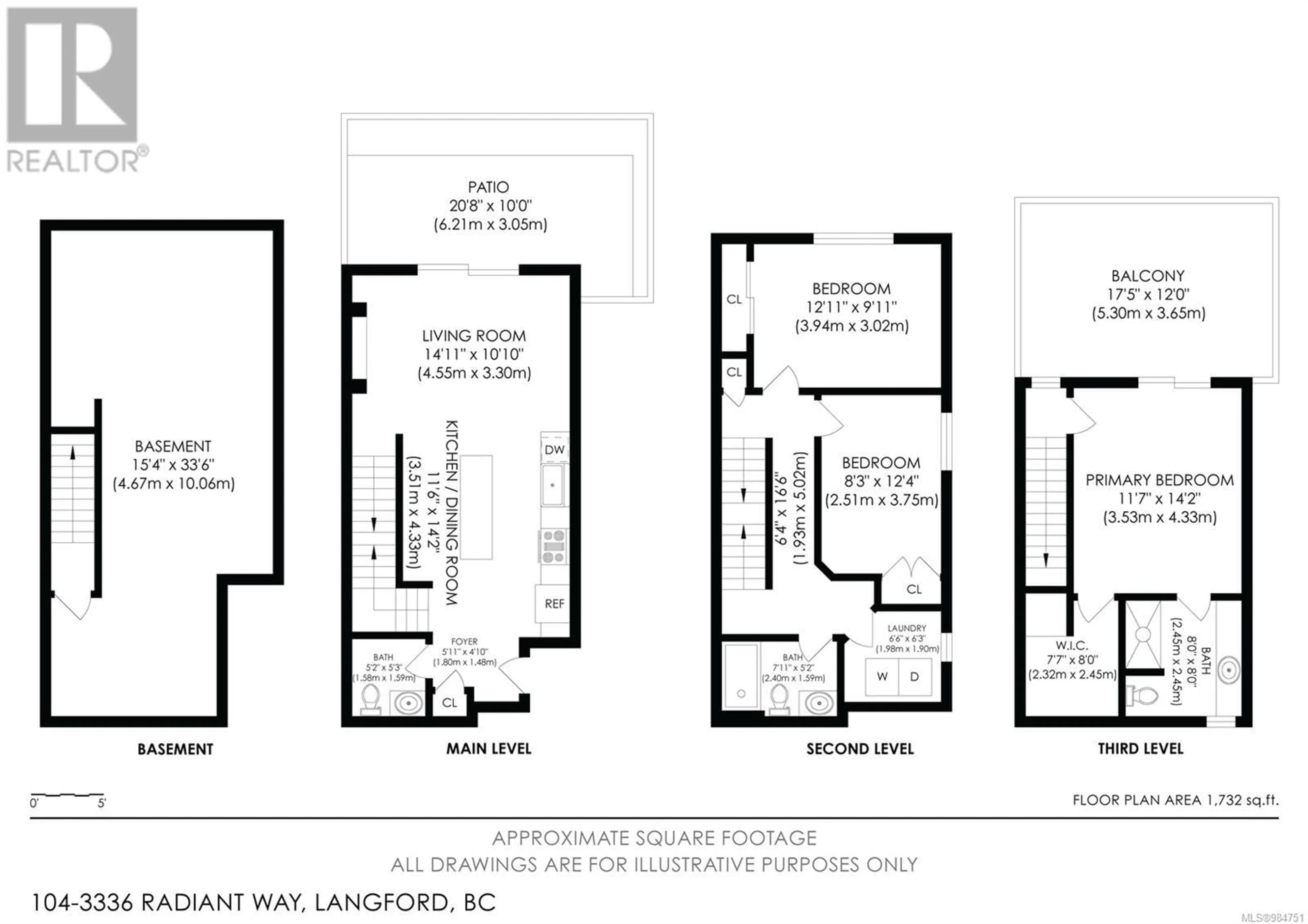 Floor plan for 104 3336 Radiant Way, Langford British Columbia V9C0N4