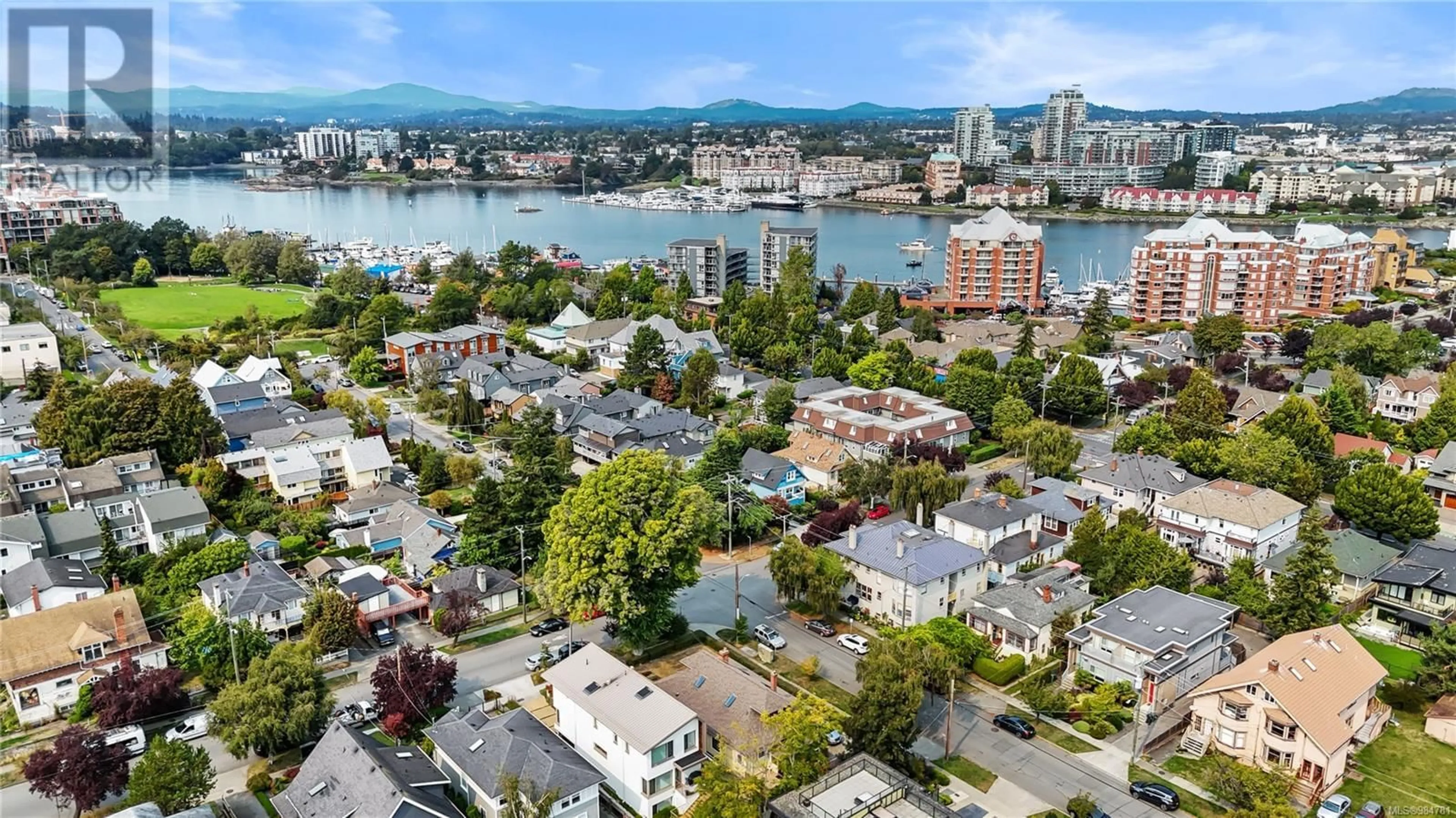 A pic from outside/outdoor area/front of a property/back of a property/a pic from drone, water/lake/river/ocean view for 241 Montreal St, Victoria British Columbia V8V1Z3