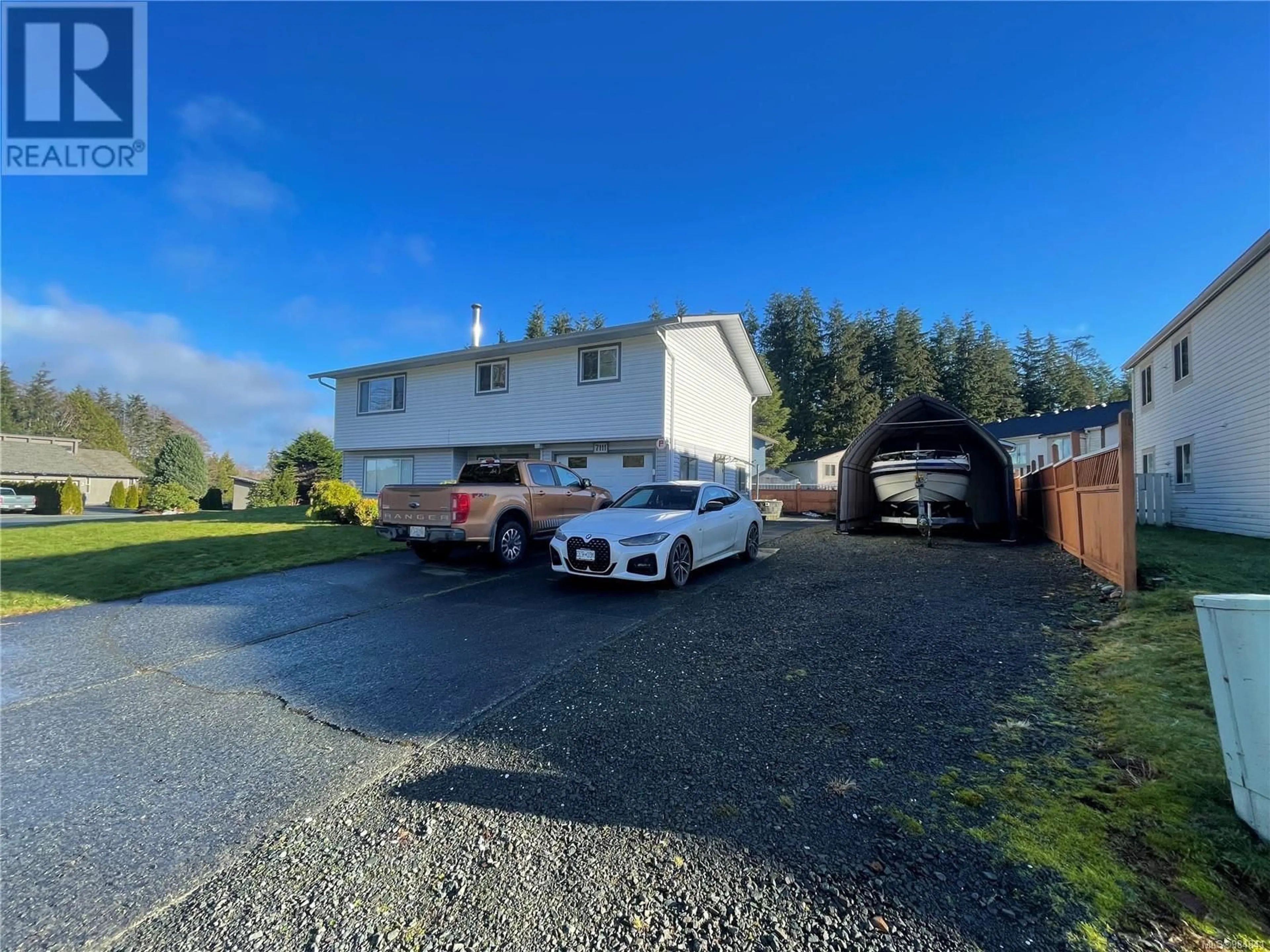 A pic from outside/outdoor area/front of a property/back of a property/a pic from drone, street for 7111 Highland Dr, Port Hardy British Columbia V0N2P0