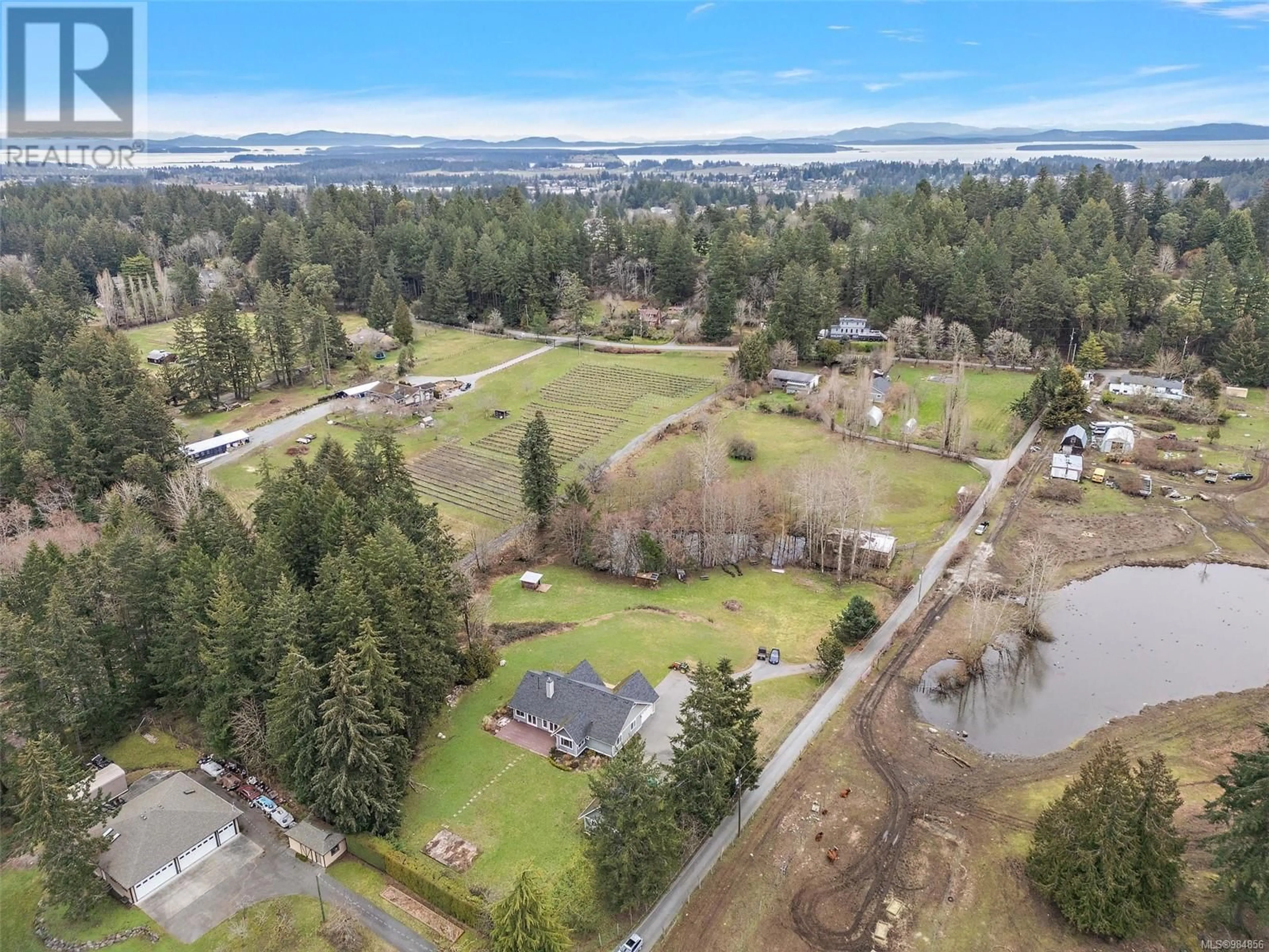 A pic from outside/outdoor area/front of a property/back of a property/a pic from drone, water/lake/river/ocean view for 6090 Old West Saanich Rd, Saanich British Columbia V9E2G8