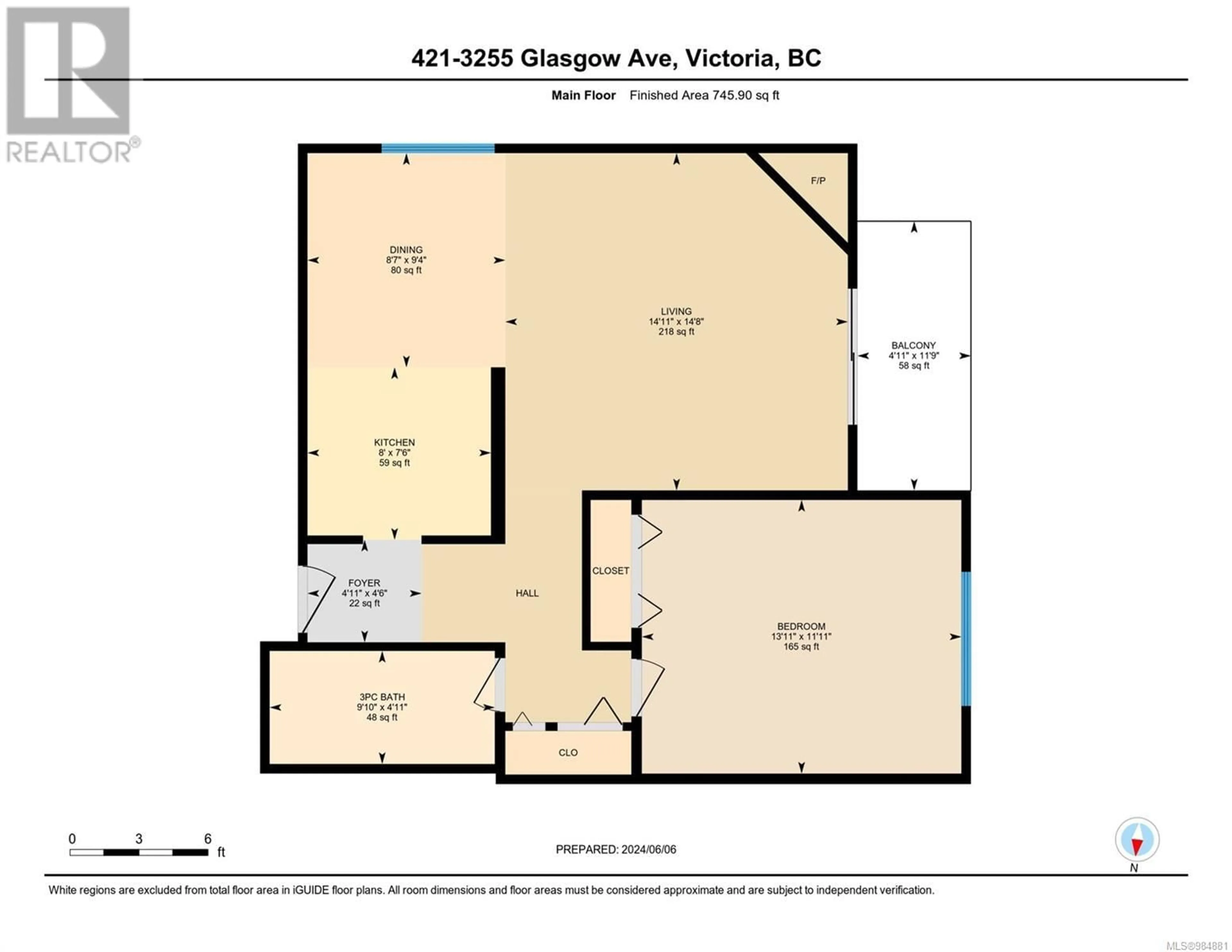 Floor plan for 421 3255 Glasgow Ave, Saanich British Columbia V8X4S4