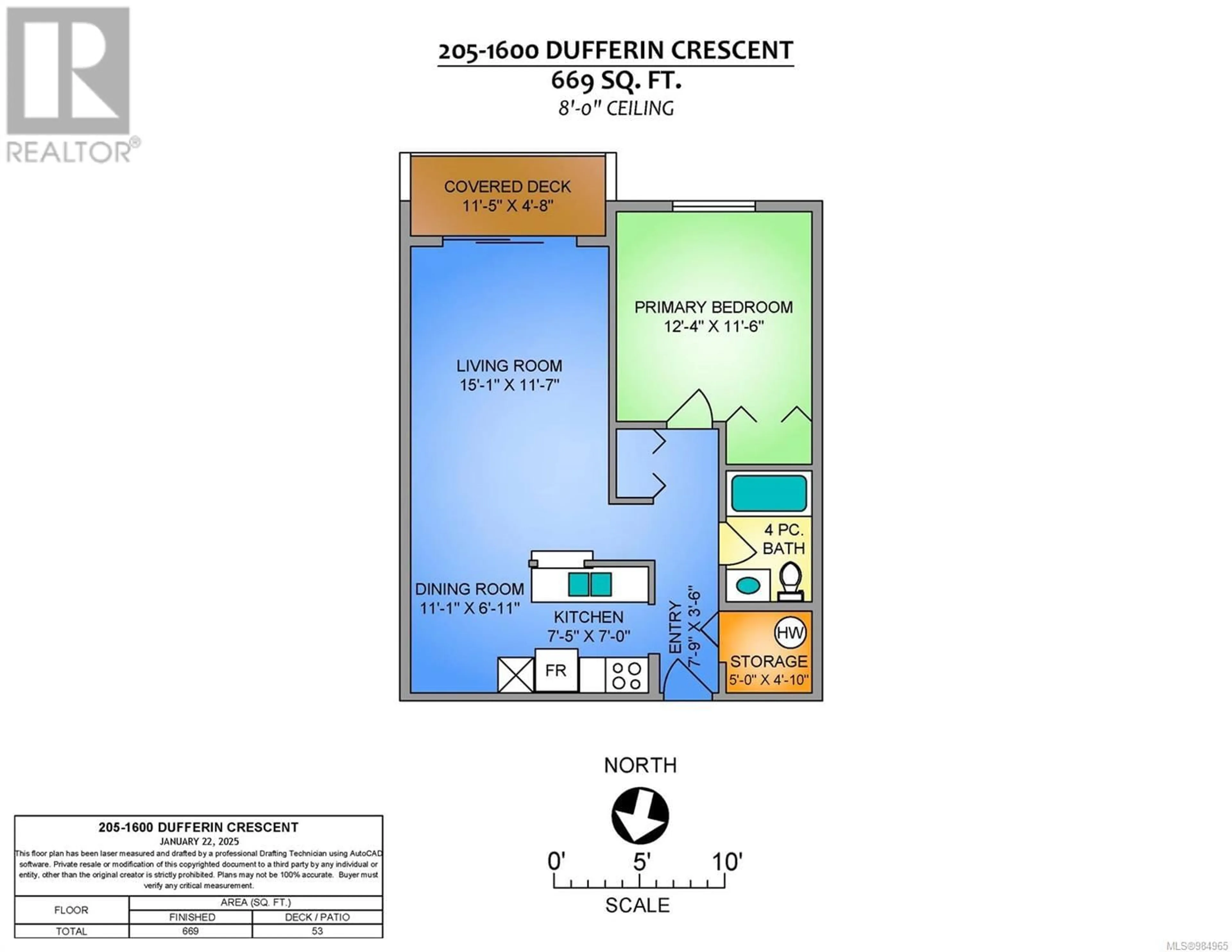 Floor plan for 205 1600 Dufferin Cres, Nanaimo British Columbia V9S5N2