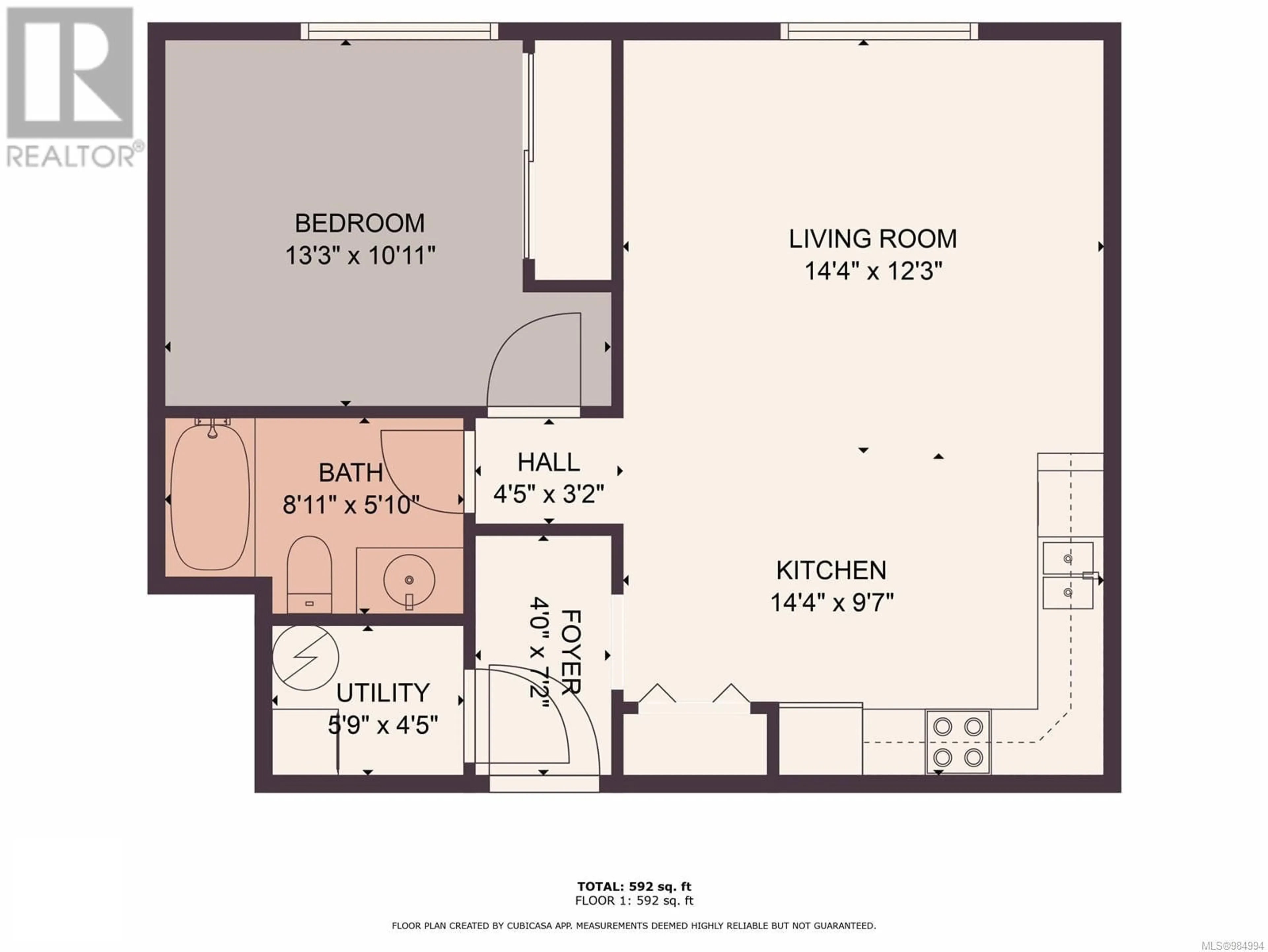 Floor plan for 203 1847 Dufferin Cres, Nanaimo British Columbia V9S0B1