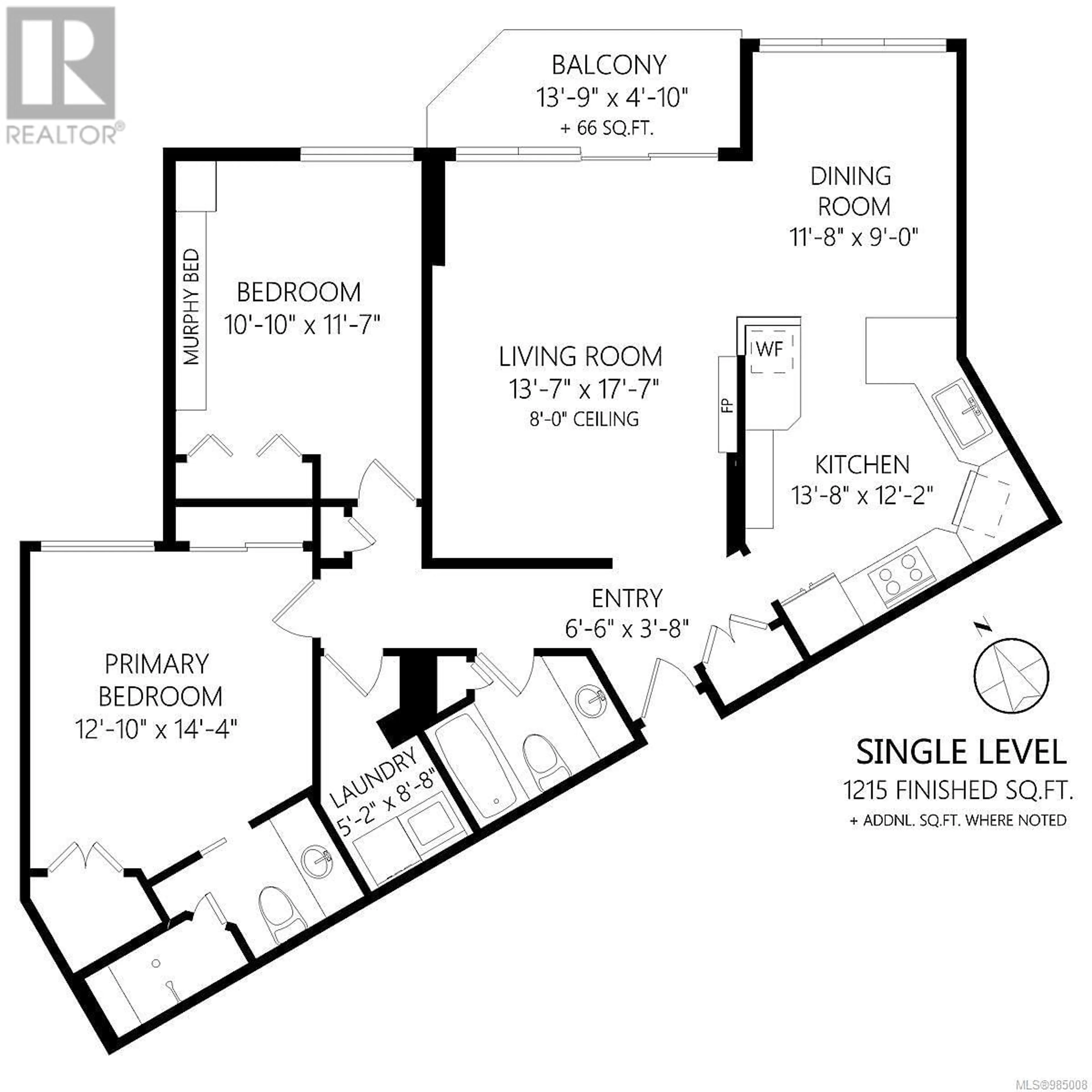 Floor plan for 311 - 225 BELLEVILLE STREET, Victoria British Columbia V8V4T9