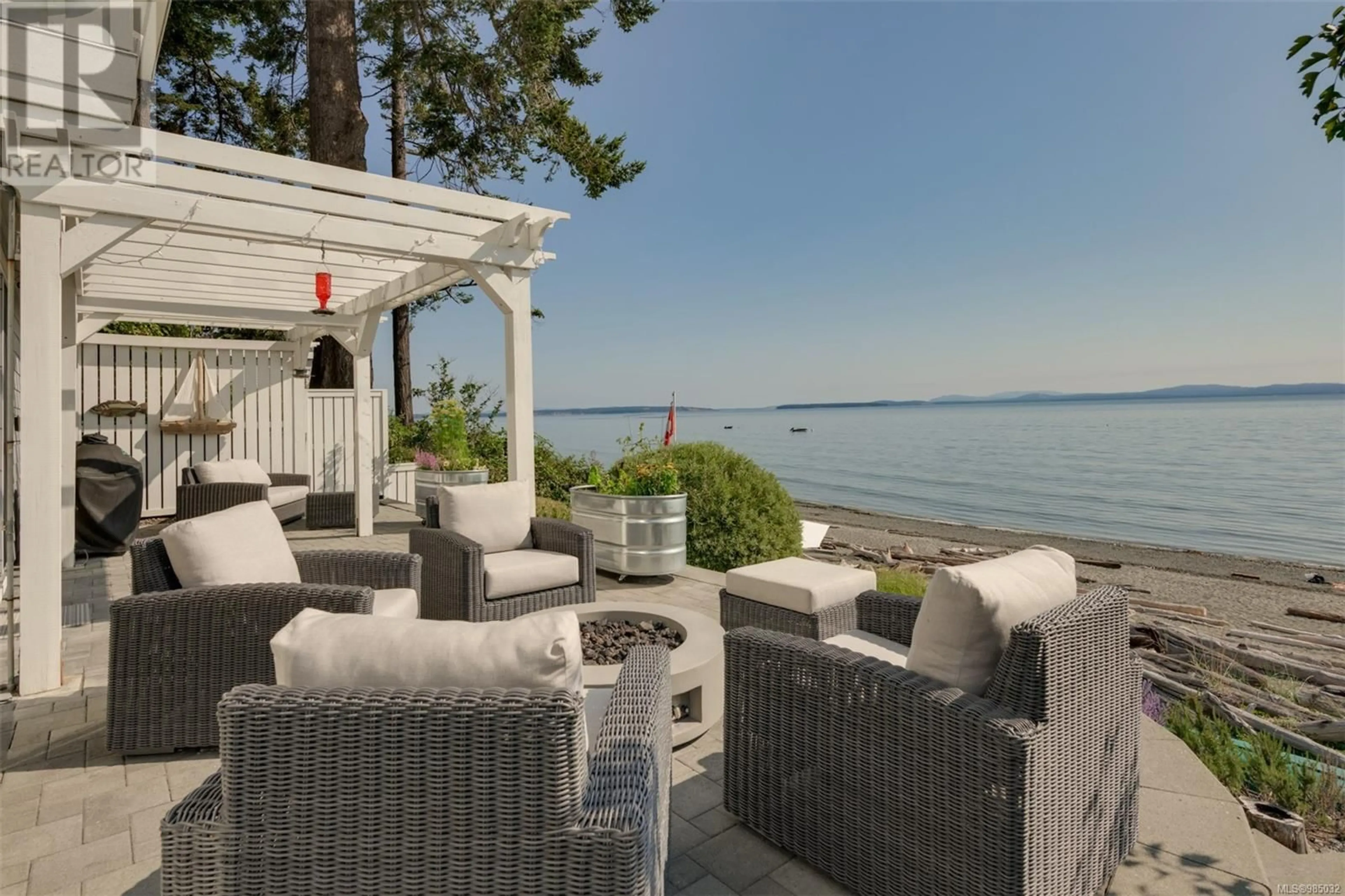 Patio, water/lake/river/ocean view for 5097 Cordova Bay Rd, Saanich British Columbia V8Y2K1