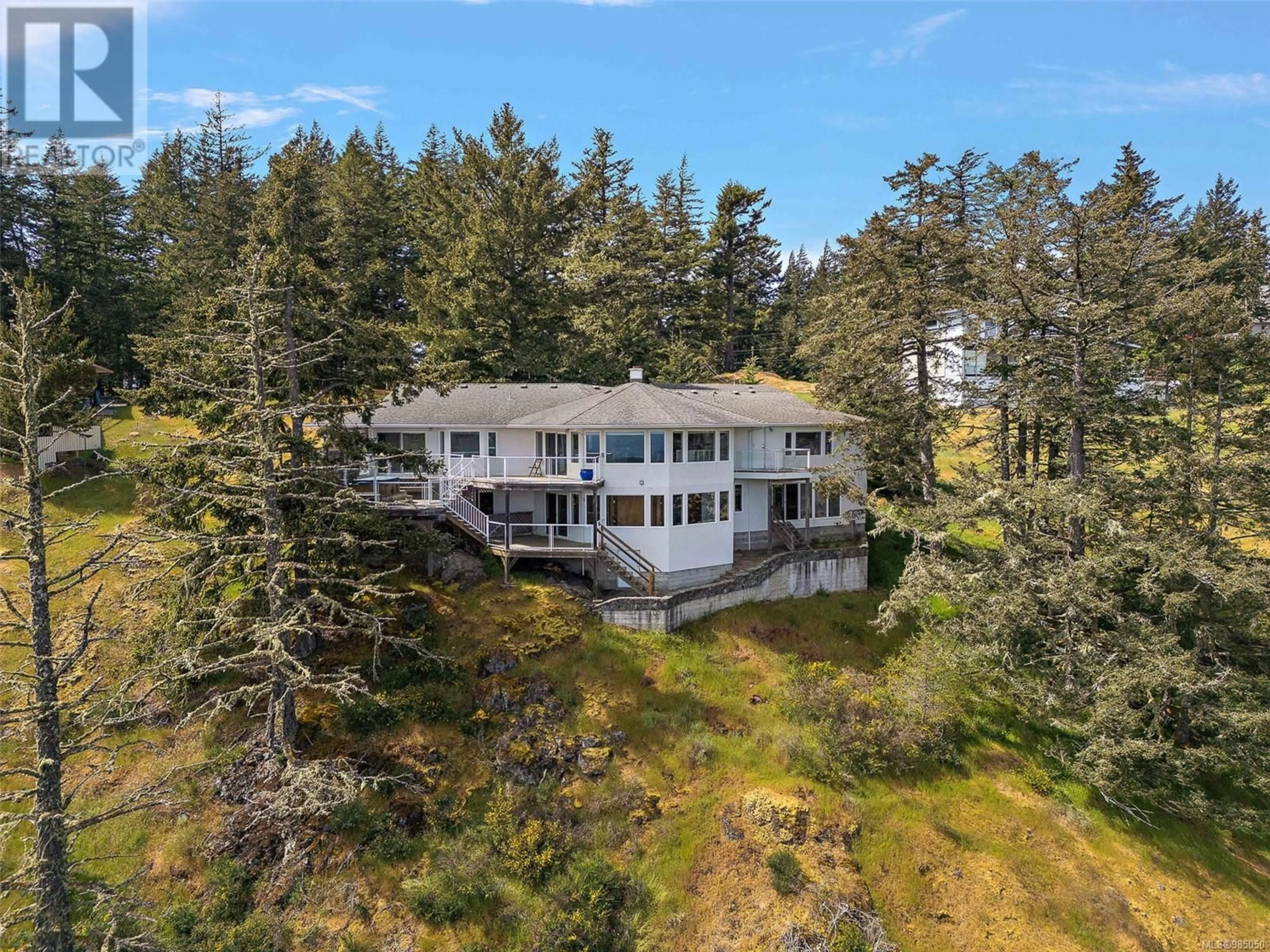 A pic from outside/outdoor area/front of a property/back of a property/a pic from drone, water/lake/river/ocean view for 681 Cains Way, Sooke British Columbia V9Z1C6