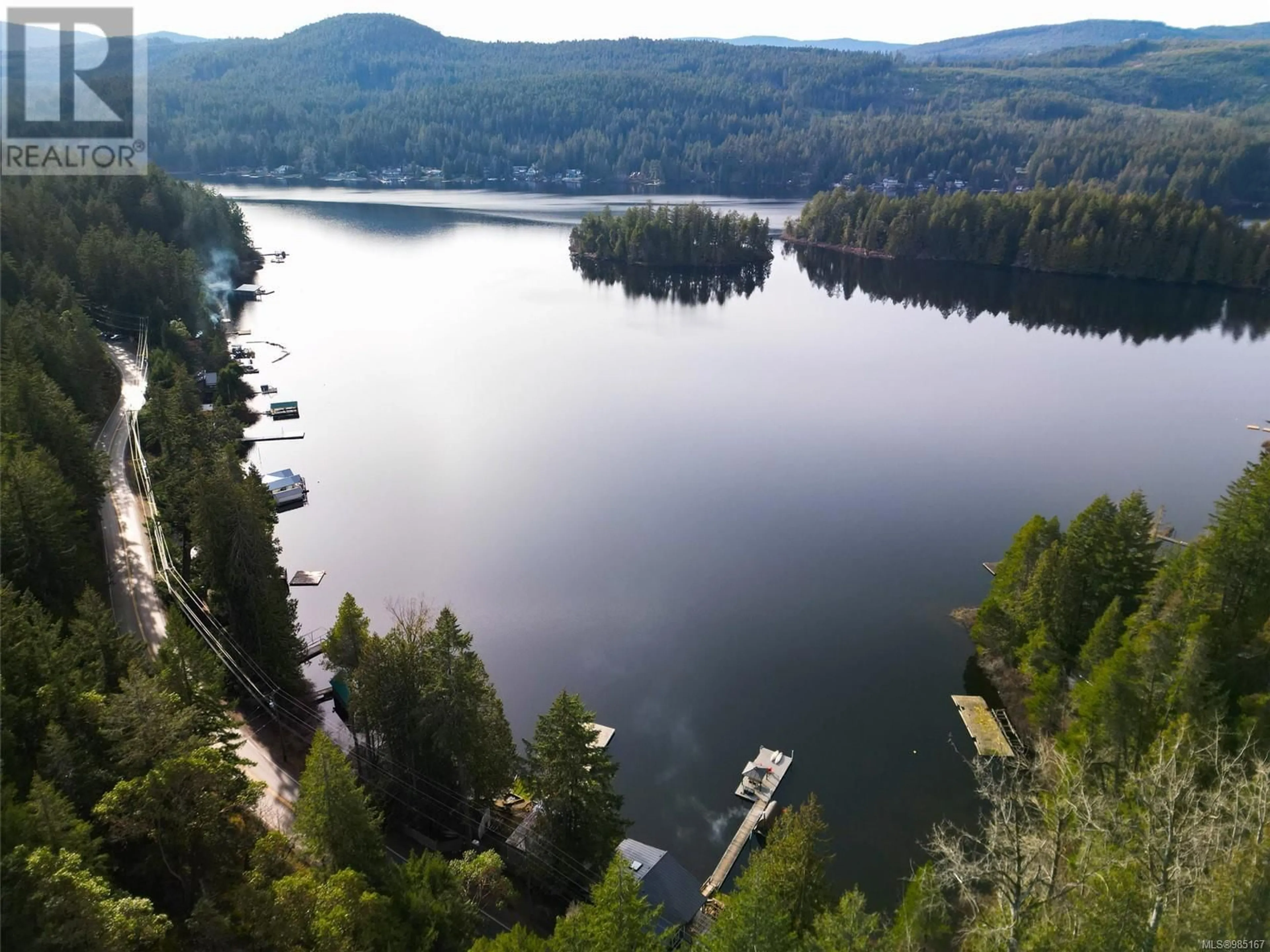 A pic from outside/outdoor area/front of a property/back of a property/a pic from drone, water/lake/river/ocean view for 1860 Shawnigan Lake Rd, Shawnigan Lake British Columbia V0R2W5