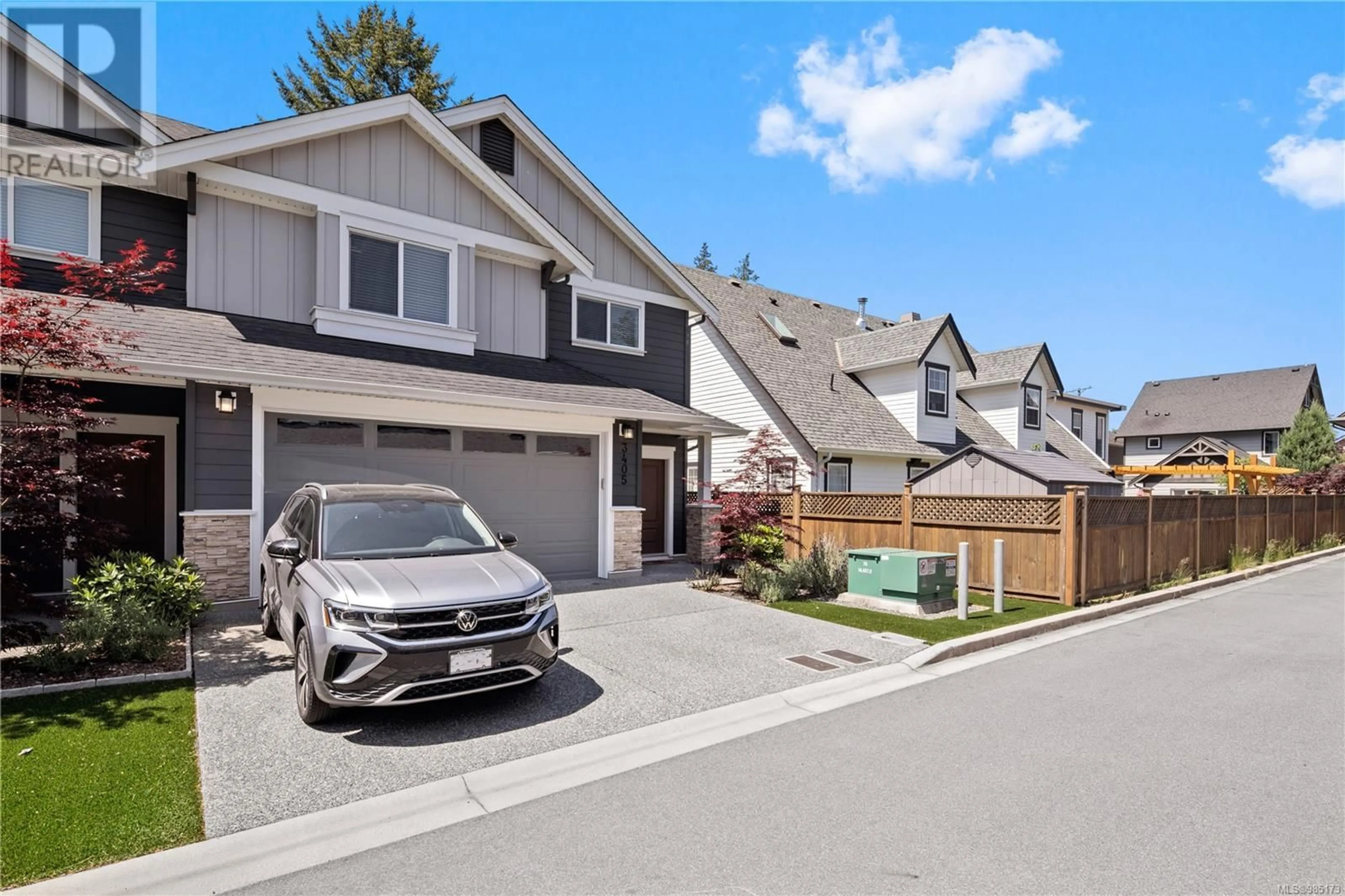 Home with vinyl exterior material, street for 3405 Jazz Crt, Langford British Columbia V9C0M6