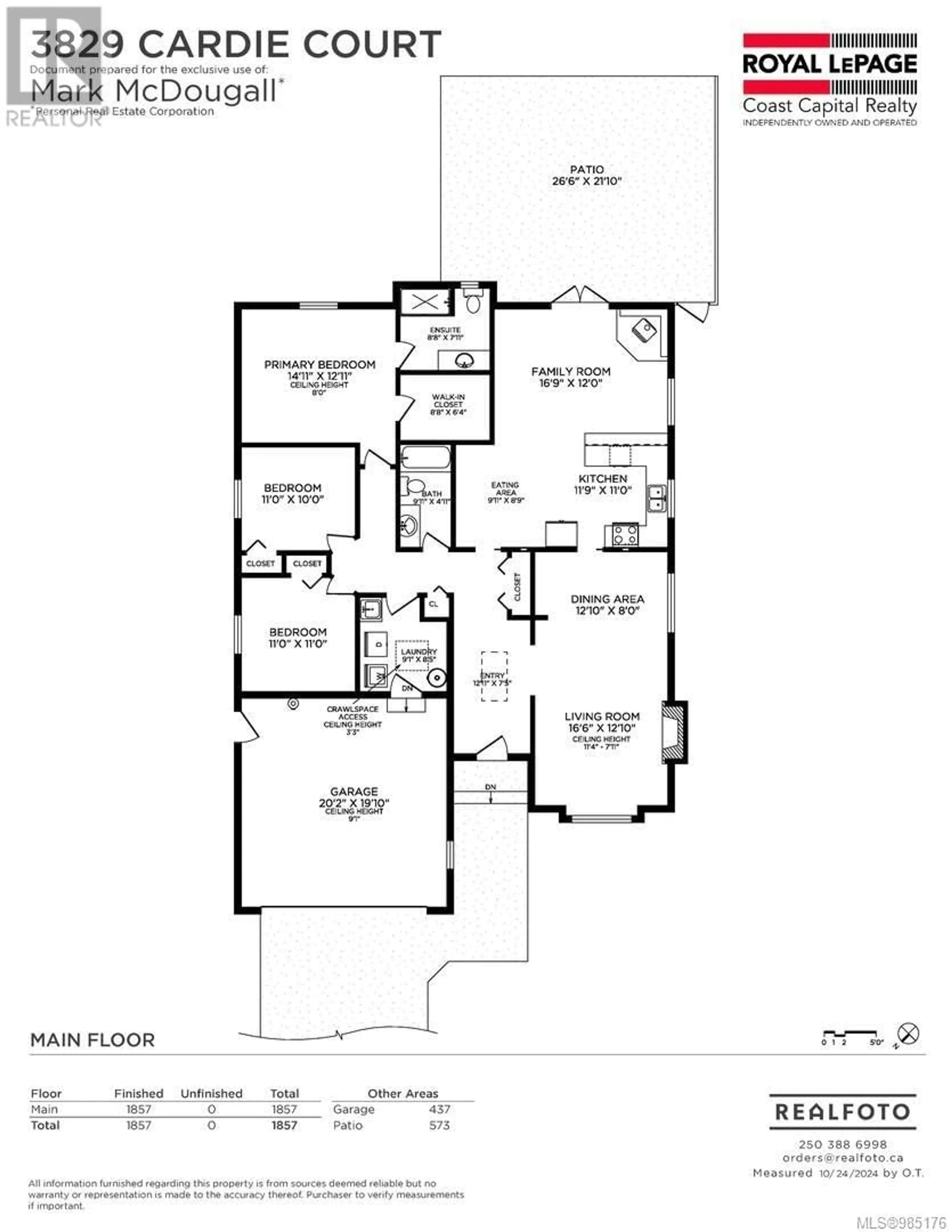 Floor plan for 3829 Cardie Crt, Saanich British Columbia V8Z7G8