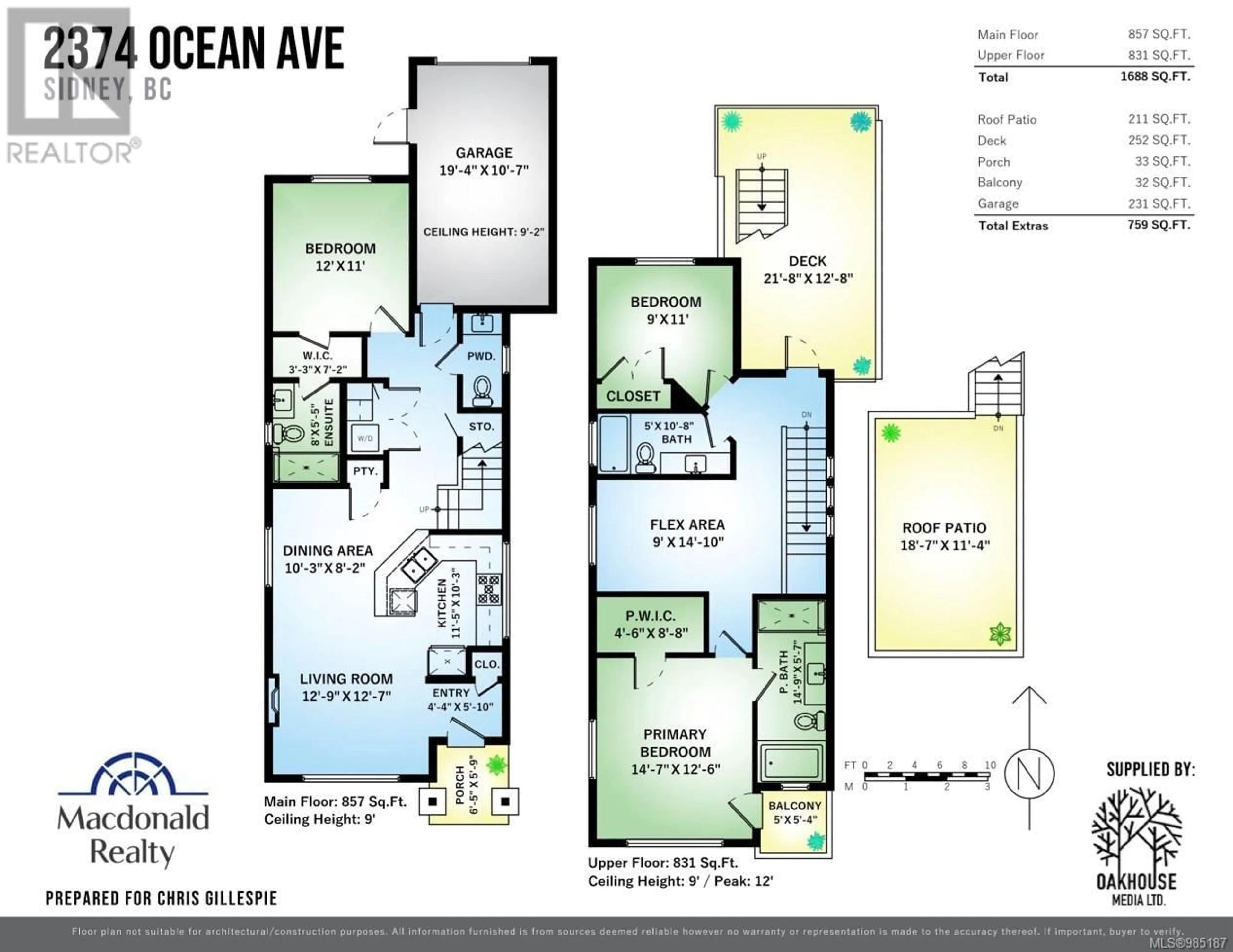 Floor plan for 2374 Ocean Ave, Sidney British Columbia V8L3Y4