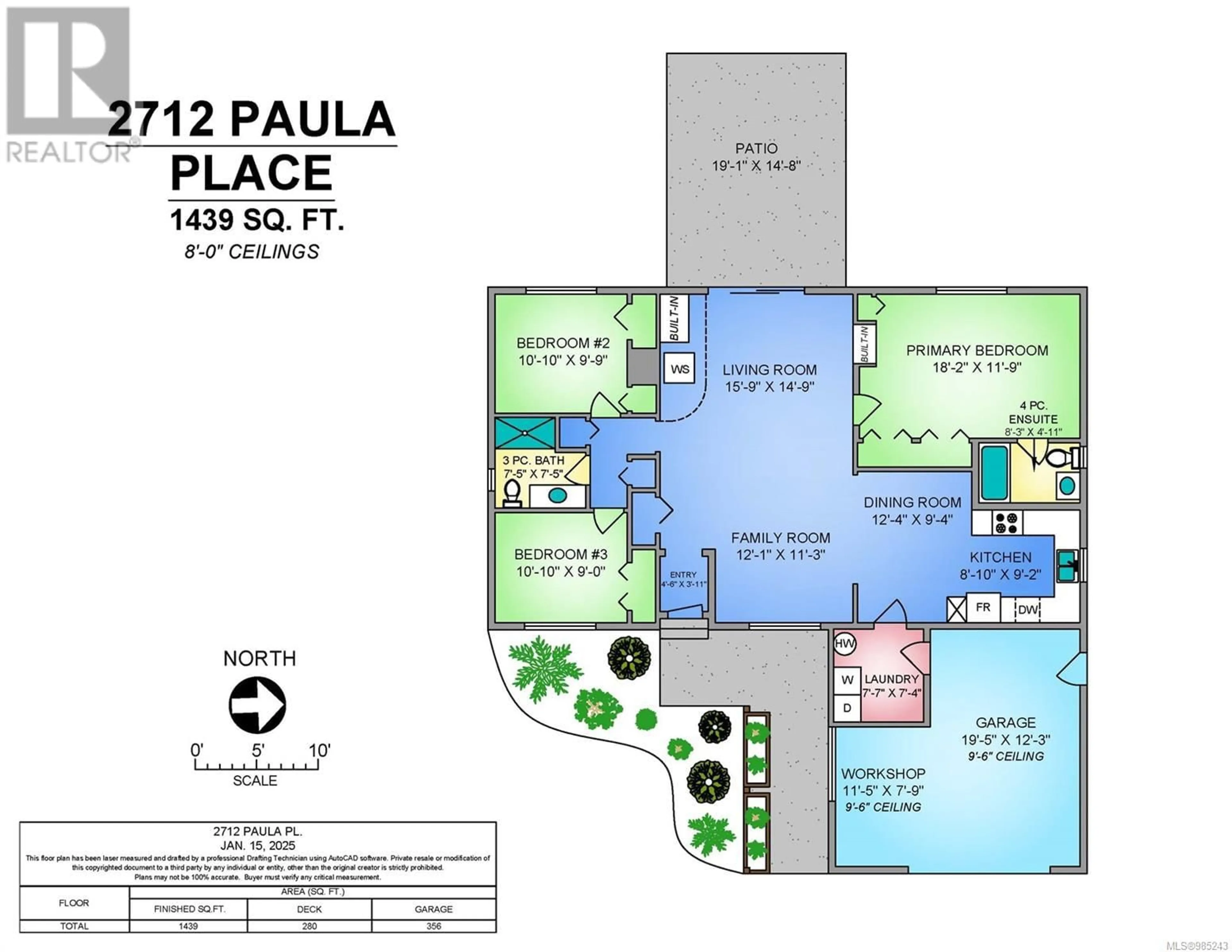 Floor plan for 2712 PAULA PLACE, Courtenay British Columbia V9N6H8