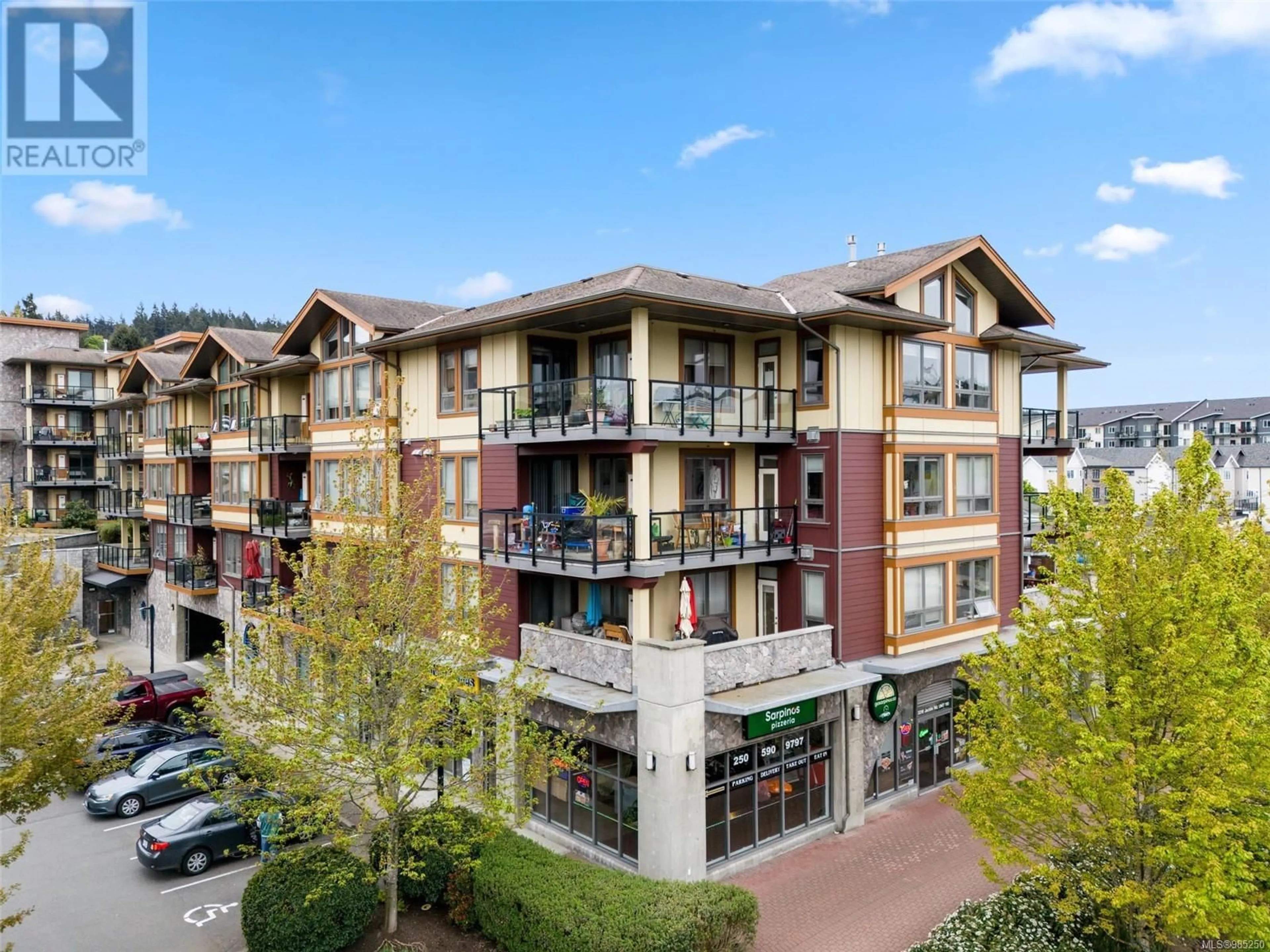 A pic from outside/outdoor area/front of a property/back of a property/a pic from drone, city buildings view from balcony for 106 3220 Jacklin Rd, Langford British Columbia V9B0J5