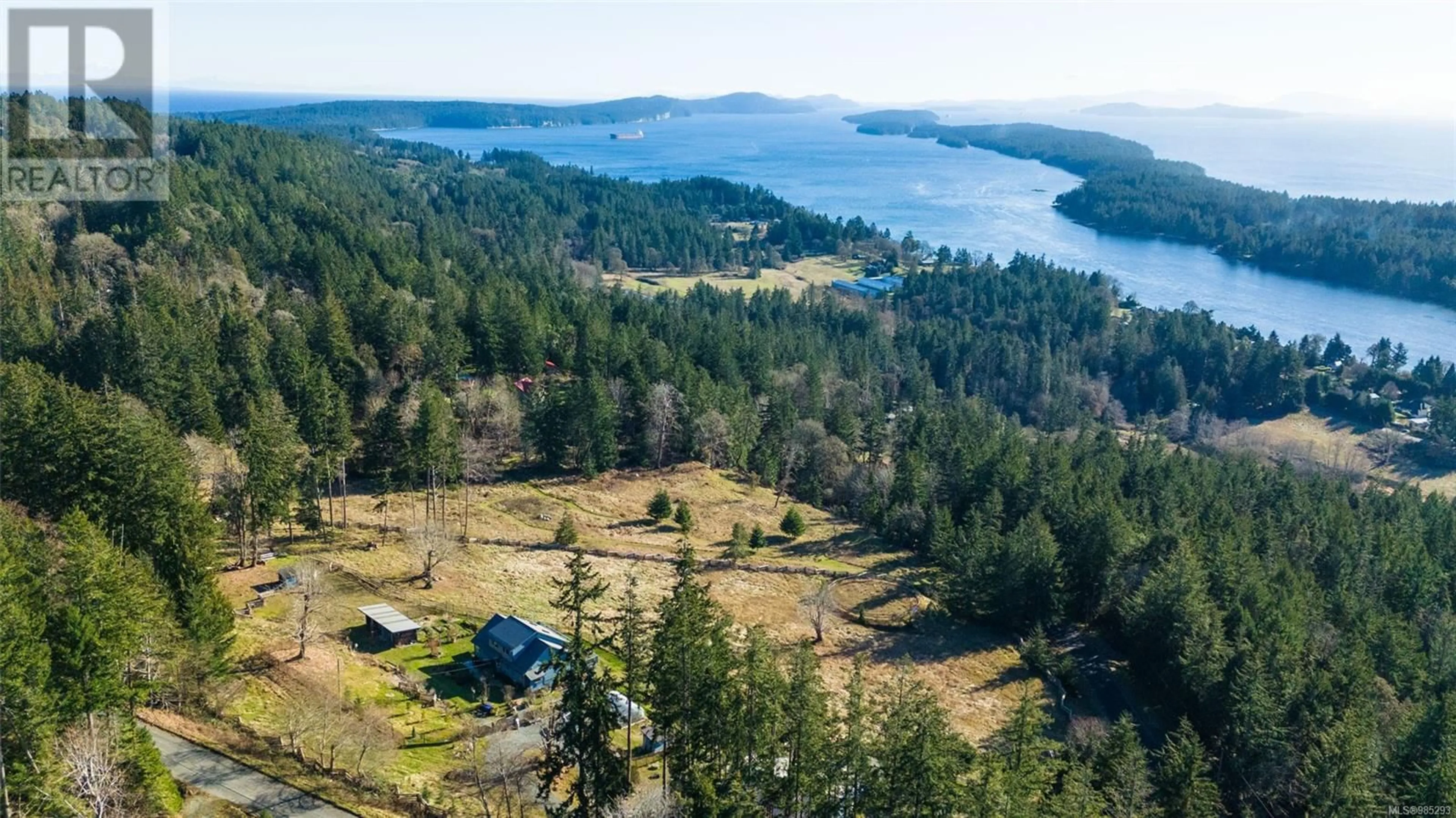 A pic from outside/outdoor area/front of a property/back of a property/a pic from drone, water/lake/river/ocean view for 1640 Ferne Rd, Gabriola Island British Columbia V0R1X6