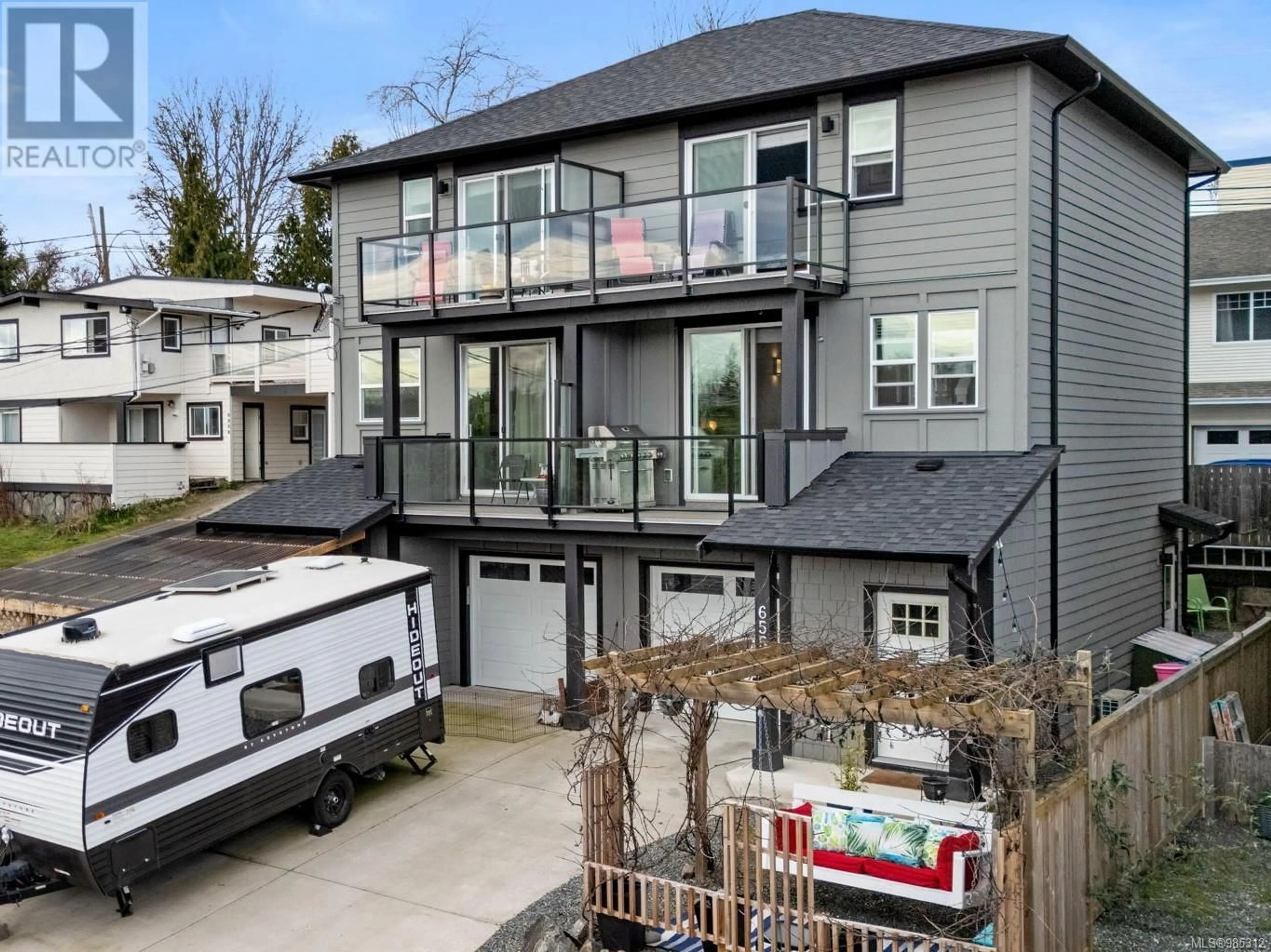 Home with vinyl exterior material, street for 6554 LANARK ROAD, Sooke British Columbia V9Z0X1