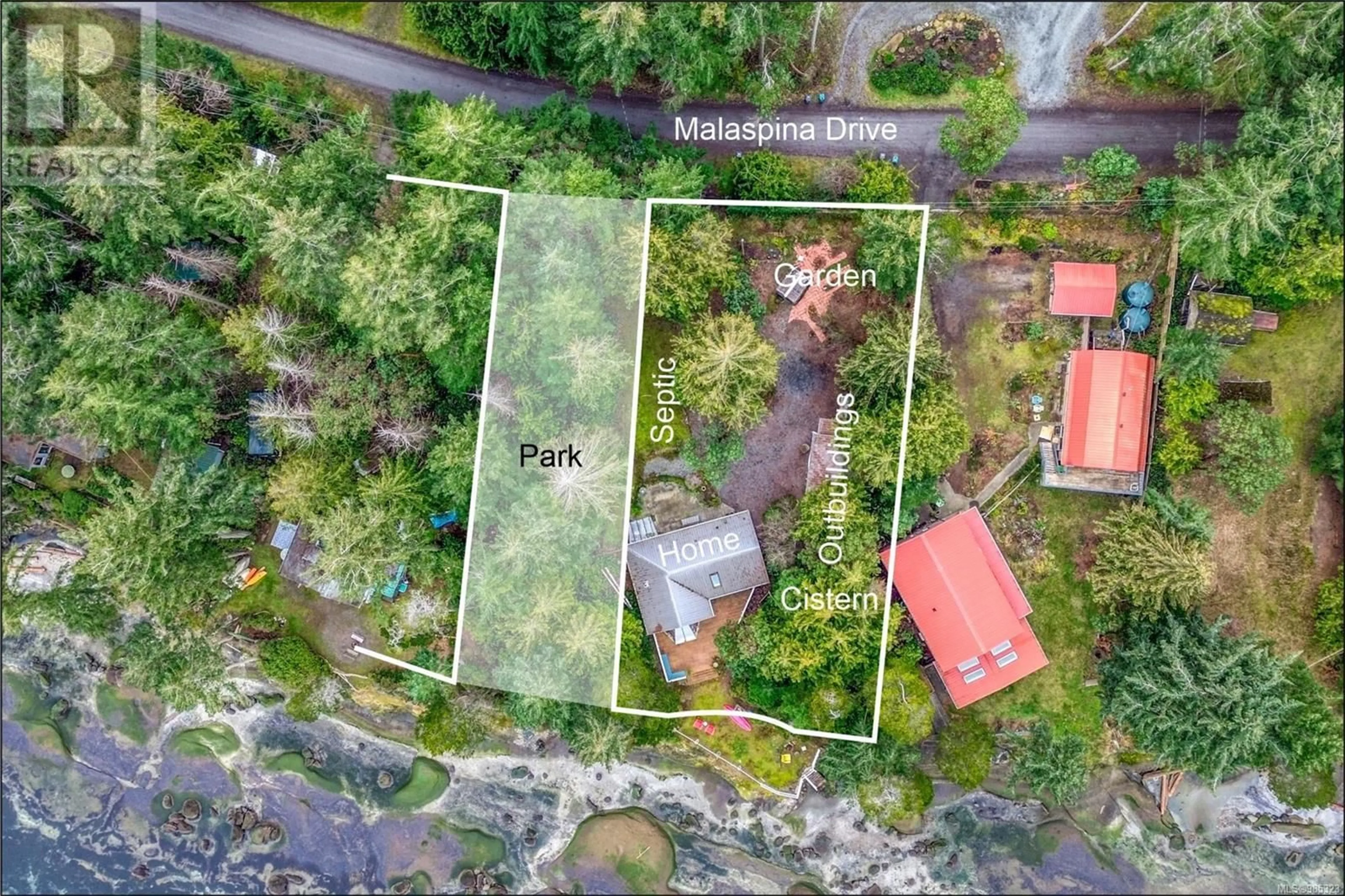 A pic from outside/outdoor area/front of a property/back of a property/a pic from drone, unknown for 51 Malaspina Dr, Gabriola Island British Columbia V0R1X1