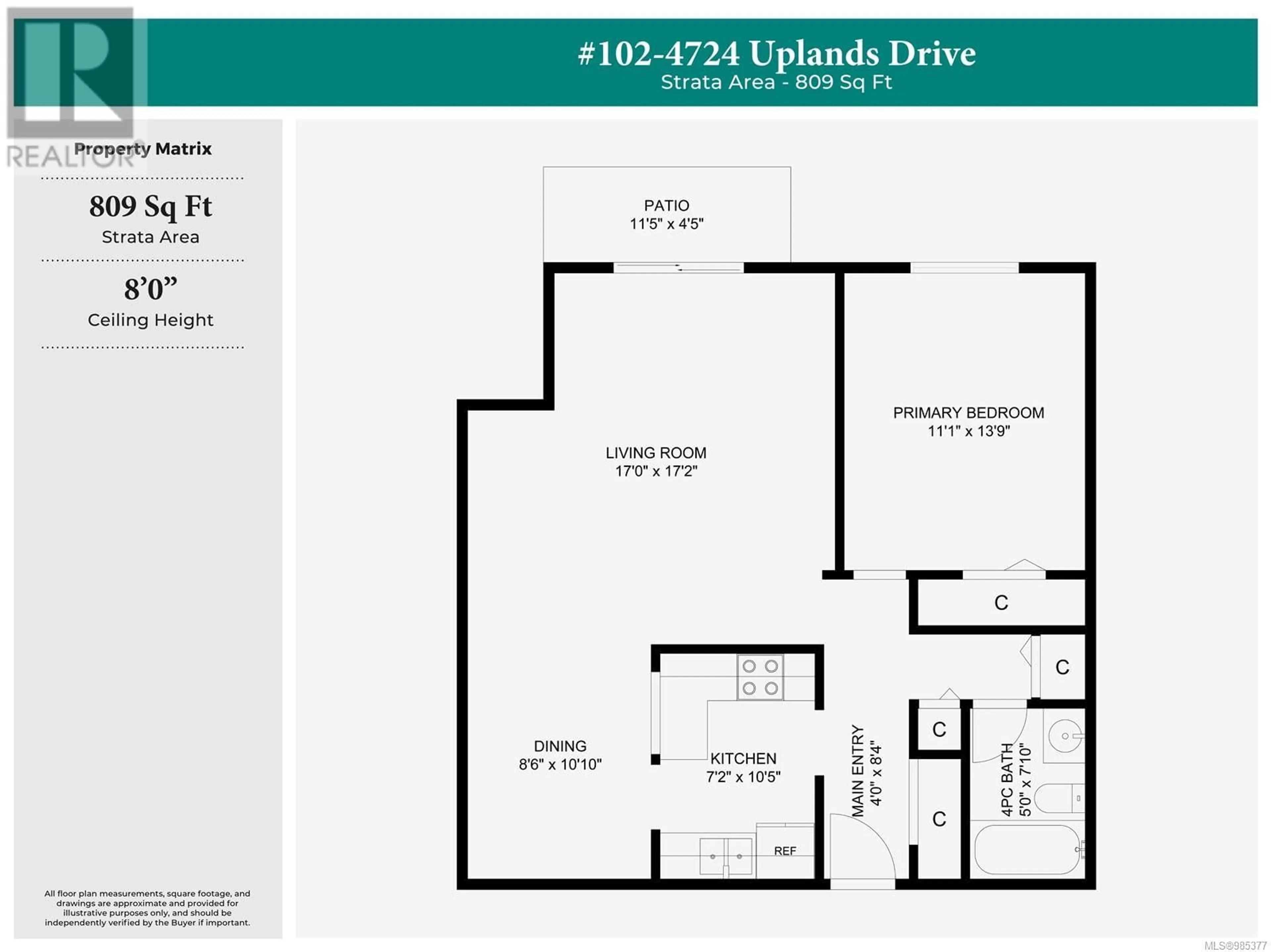 Floor plan for 102 4724 Uplands Dr, Nanaimo British Columbia V9T4S8