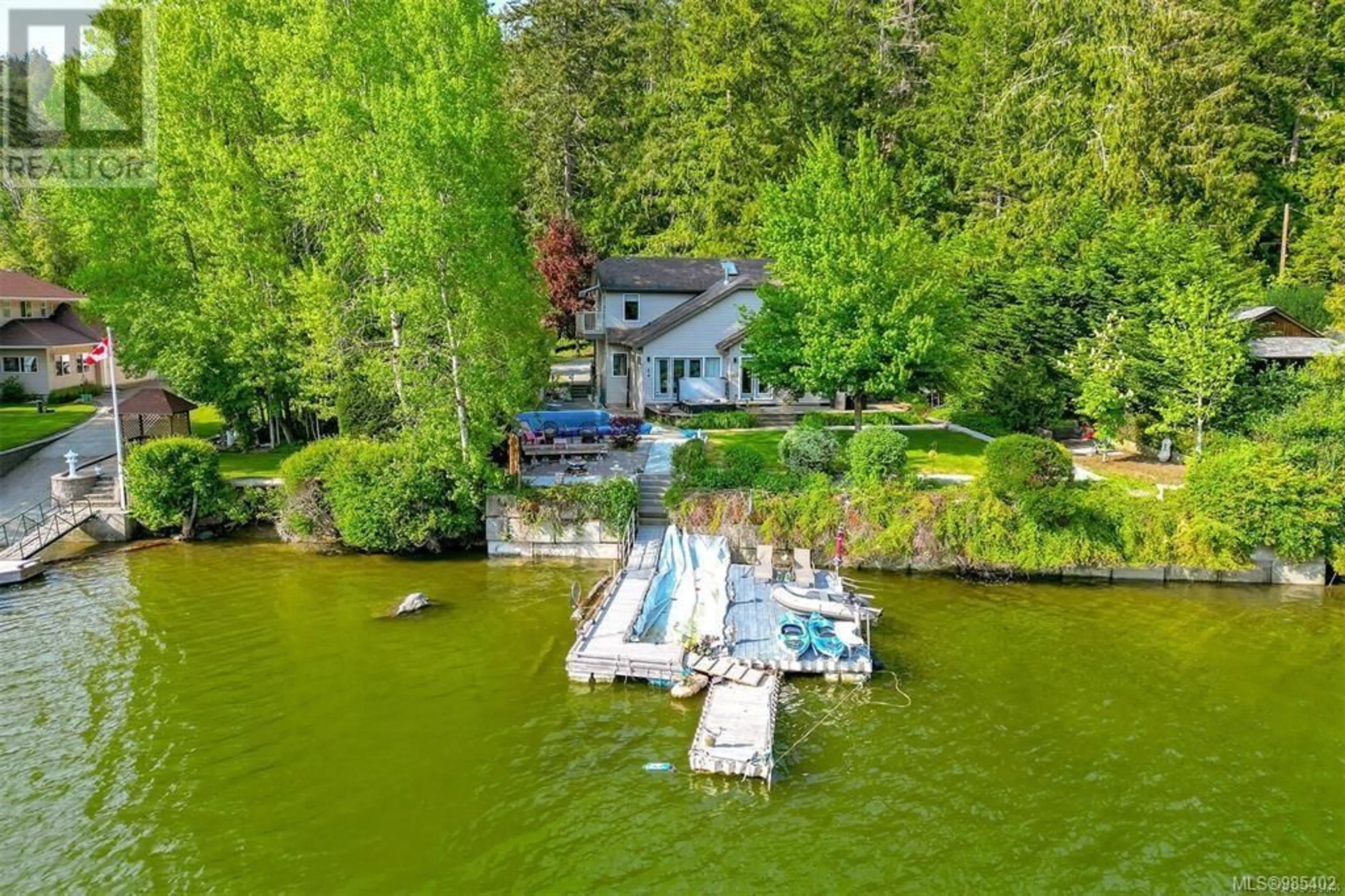 A pic from outside/outdoor area/front of a property/back of a property/a pic from drone, water/lake/river/ocean view for 4712 Shell Beach Rd, Ladysmith British Columbia V9G1L7