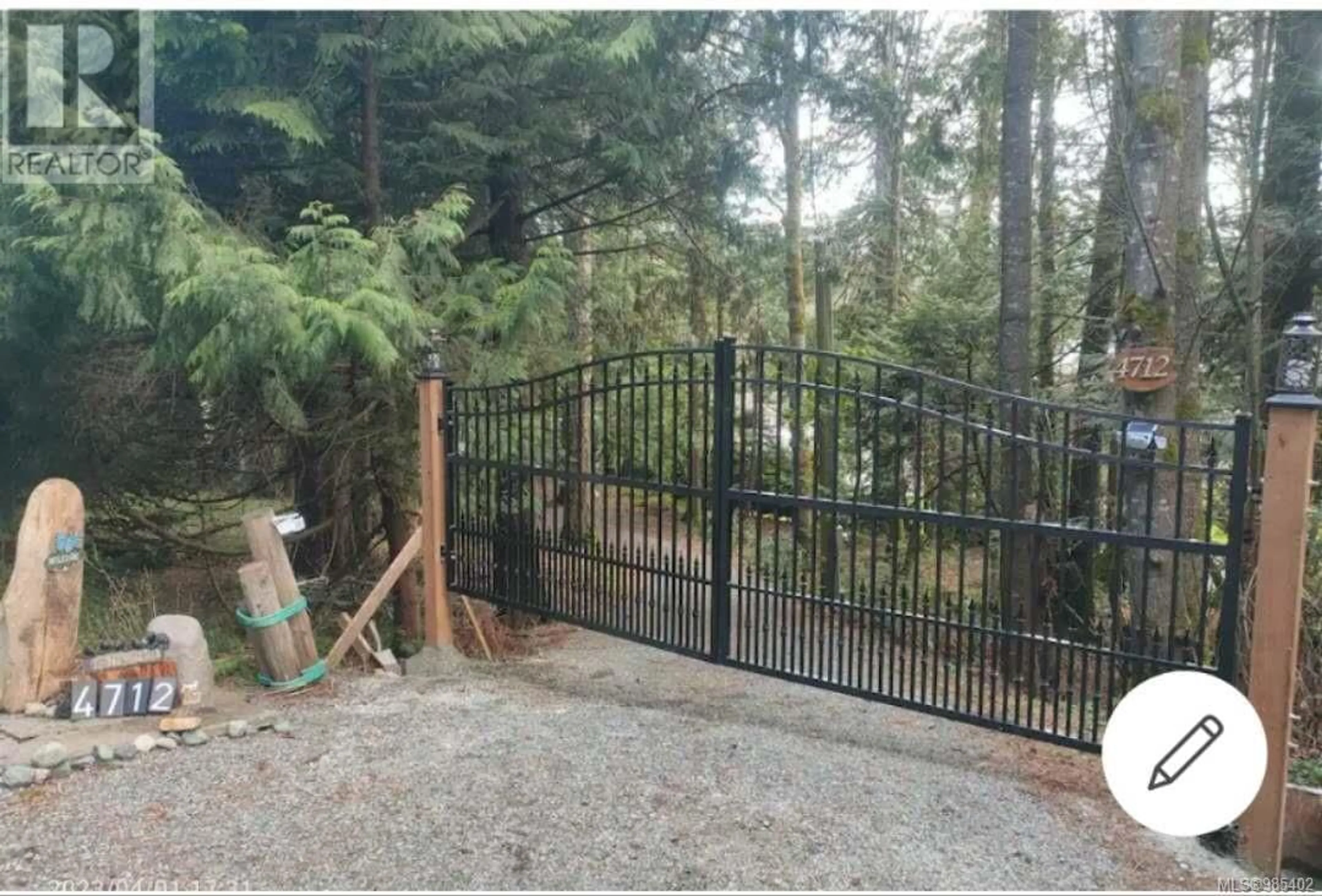 A pic from outside/outdoor area/front of a property/back of a property/a pic from drone, forest/trees view for 4712 Shell Beach Rd, Ladysmith British Columbia V9G1L7