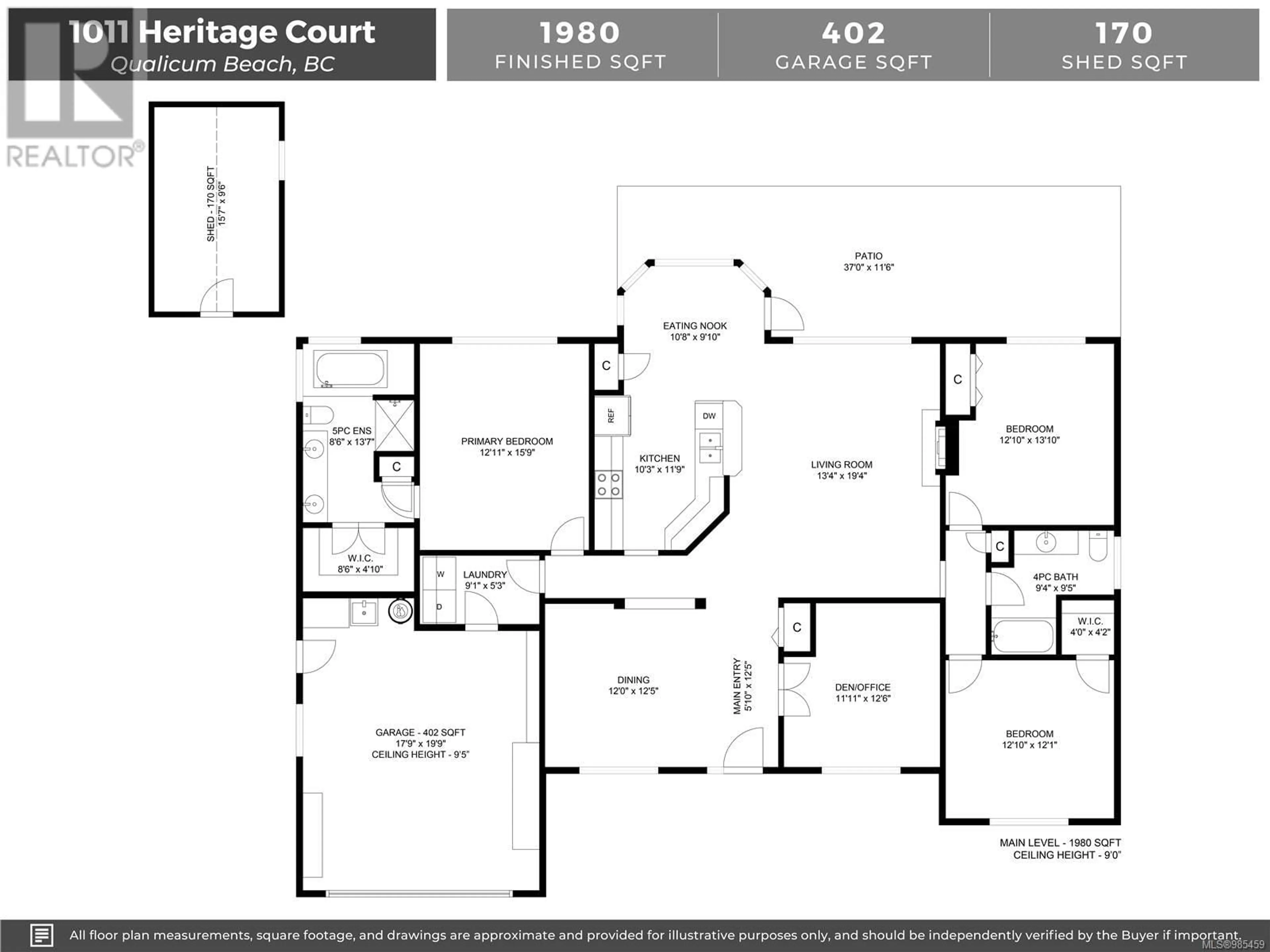 Floor plan for 1011 Heritage Crt, Qualicum Beach British Columbia V9K2P1