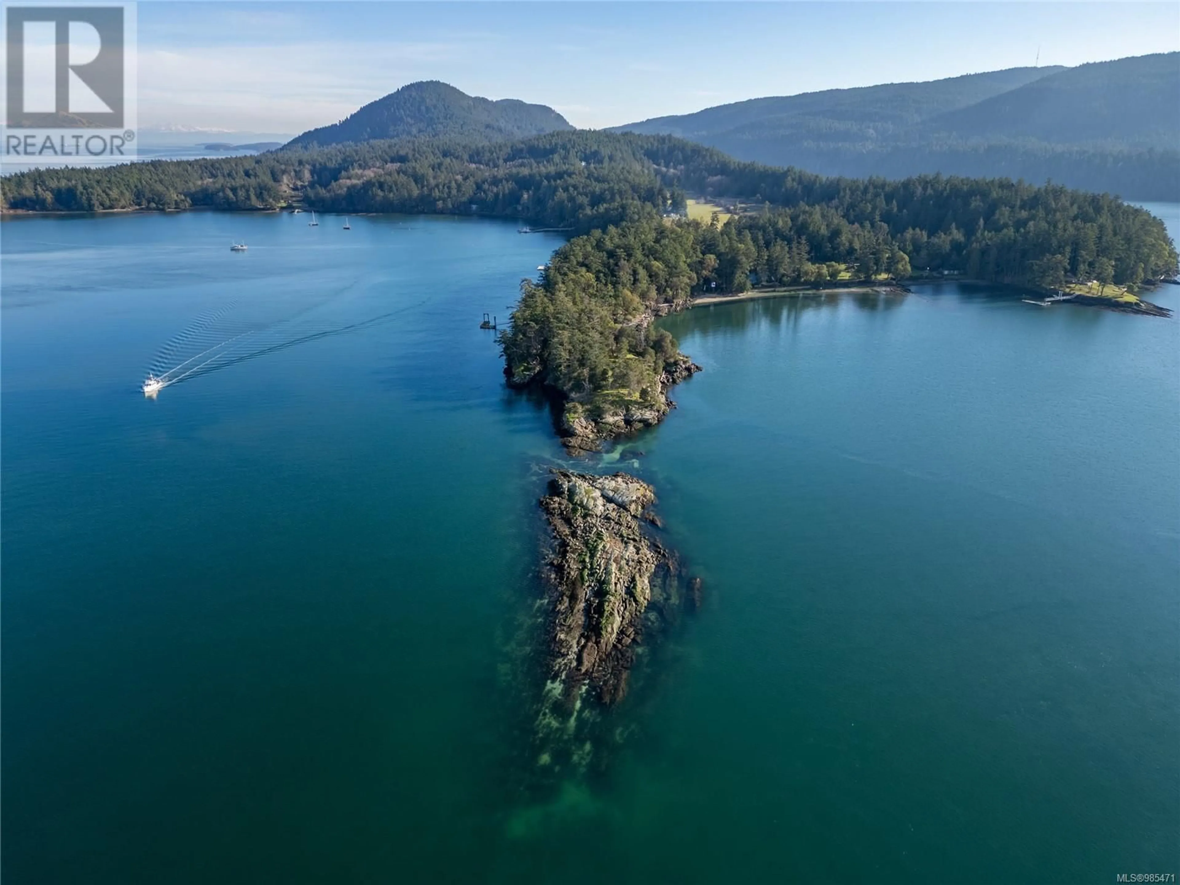 A pic from outside/outdoor area/front of a property/back of a property/a pic from drone, water/lake/river/ocean view for 105 Church Bay Rd, Saturna Island British Columbia V0N2Y0