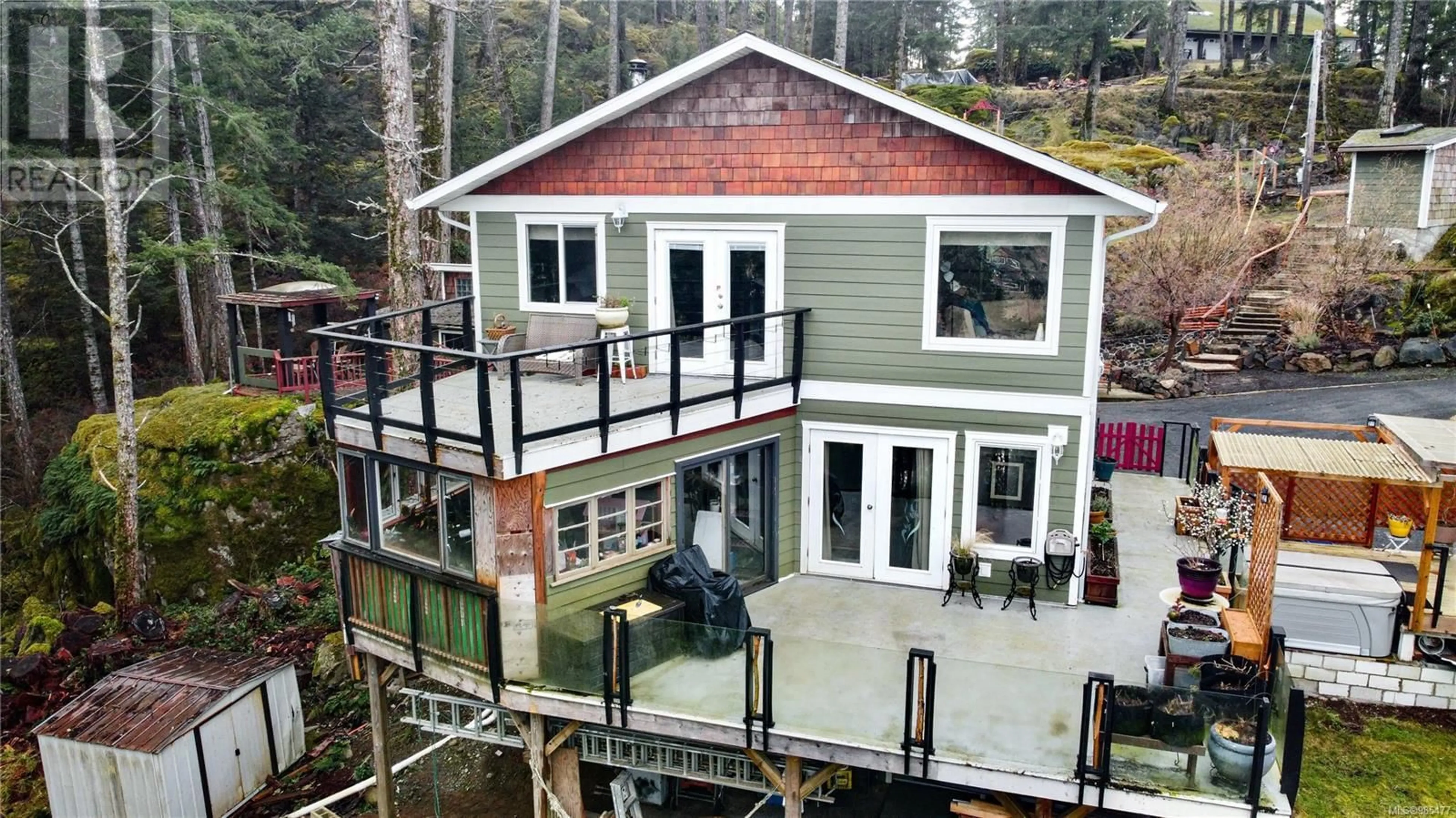 A pic from outside/outdoor area/front of a property/back of a property/a pic from drone, building for 23 620 HELANTON Rd, Quadra Island British Columbia V0P1N0