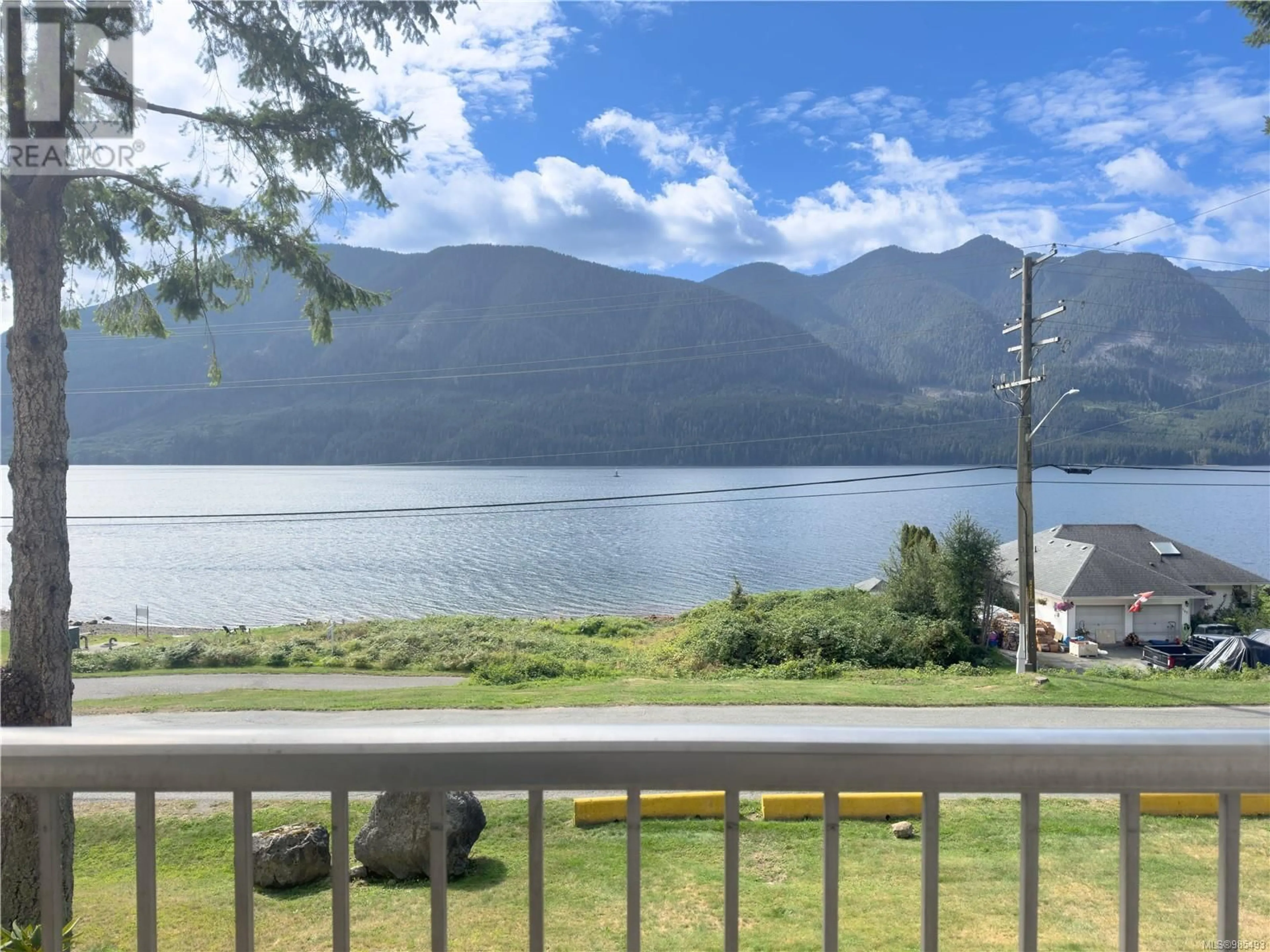 Balcony in the apartment, water/lake/river/ocean view for 206 791 Marine Dr, Port Alice British Columbia V0N2N0