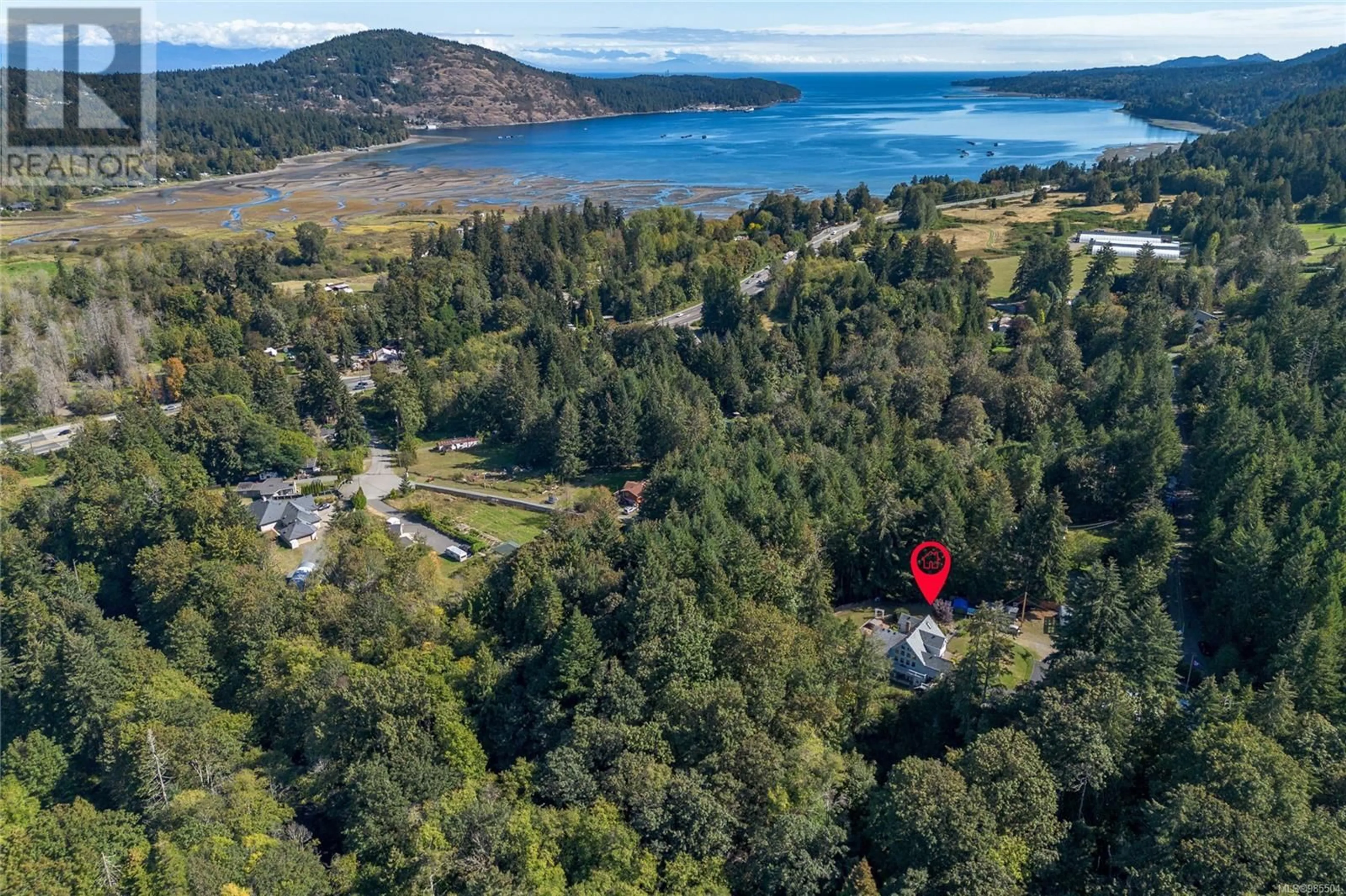 A pic from outside/outdoor area/front of a property/back of a property/a pic from drone, water/lake/river/ocean view for 2333 Summerset Rd, Nanoose Bay British Columbia V9P9E4