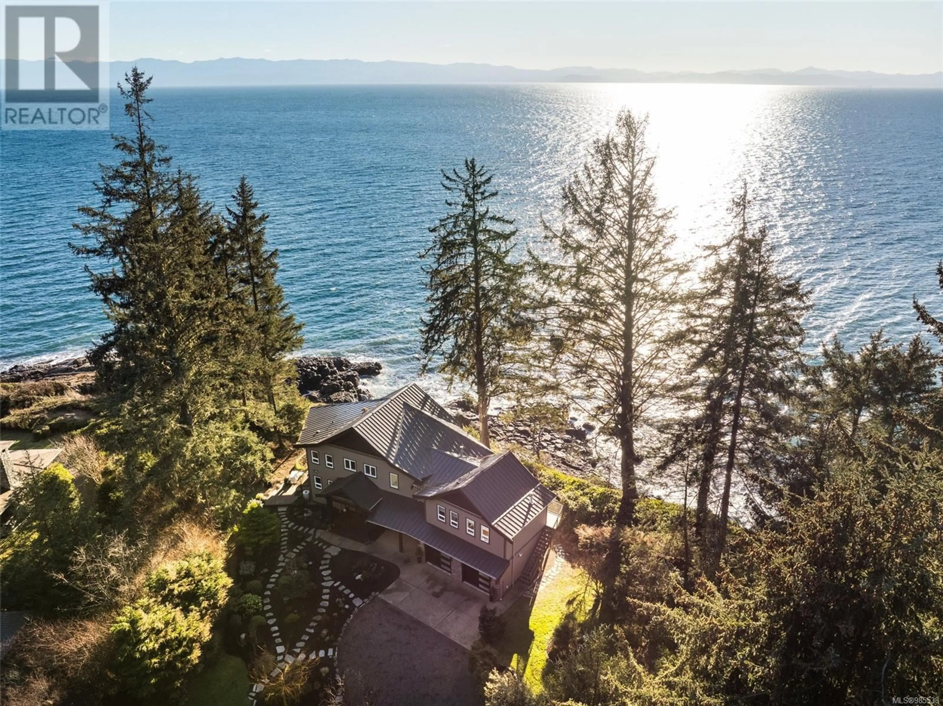 A pic from outside/outdoor area/front of a property/back of a property/a pic from drone, water/lake/river/ocean view for 2900 Fishboat Bay Rd, Sooke British Columbia V9Z1G9