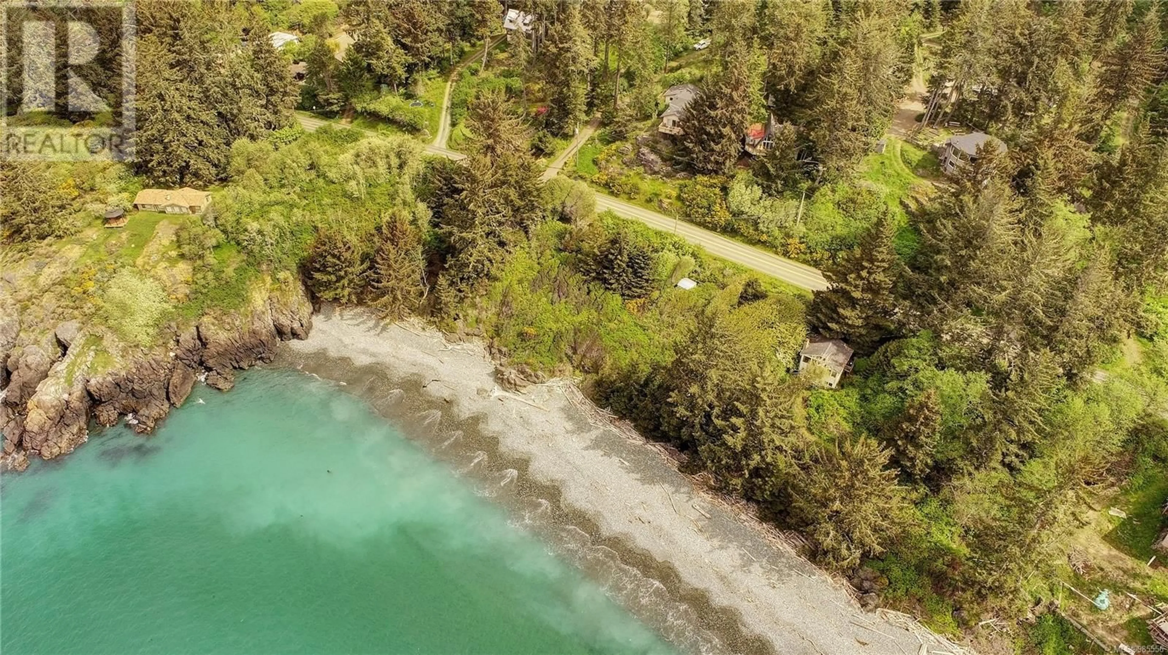 A pic from outside/outdoor area/front of a property/back of a property/a pic from drone, water/lake/river/ocean view for 8519 WEST COAST ROAD, Sooke British Columbia V9Z1H2