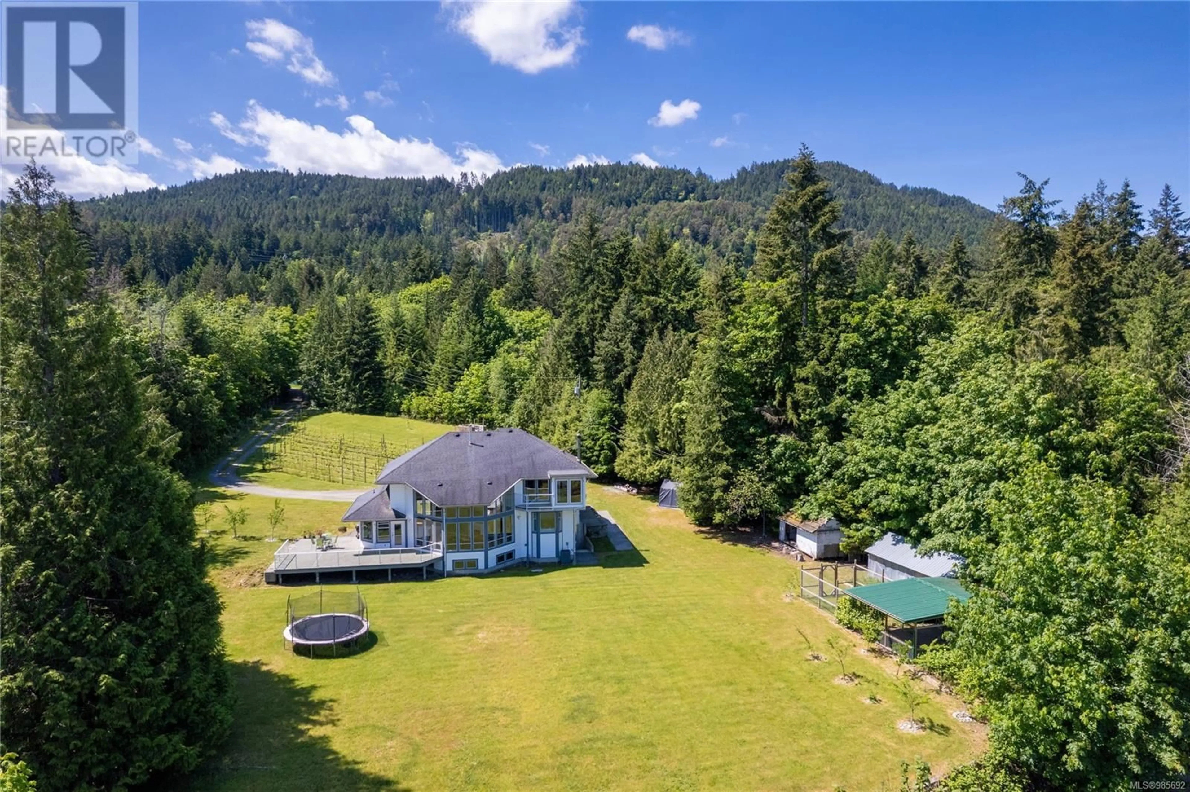 A pic from outside/outdoor area/front of a property/back of a property/a pic from drone, mountain view for 408 Hall Rd, Ladysmith British Columbia V9G1V8