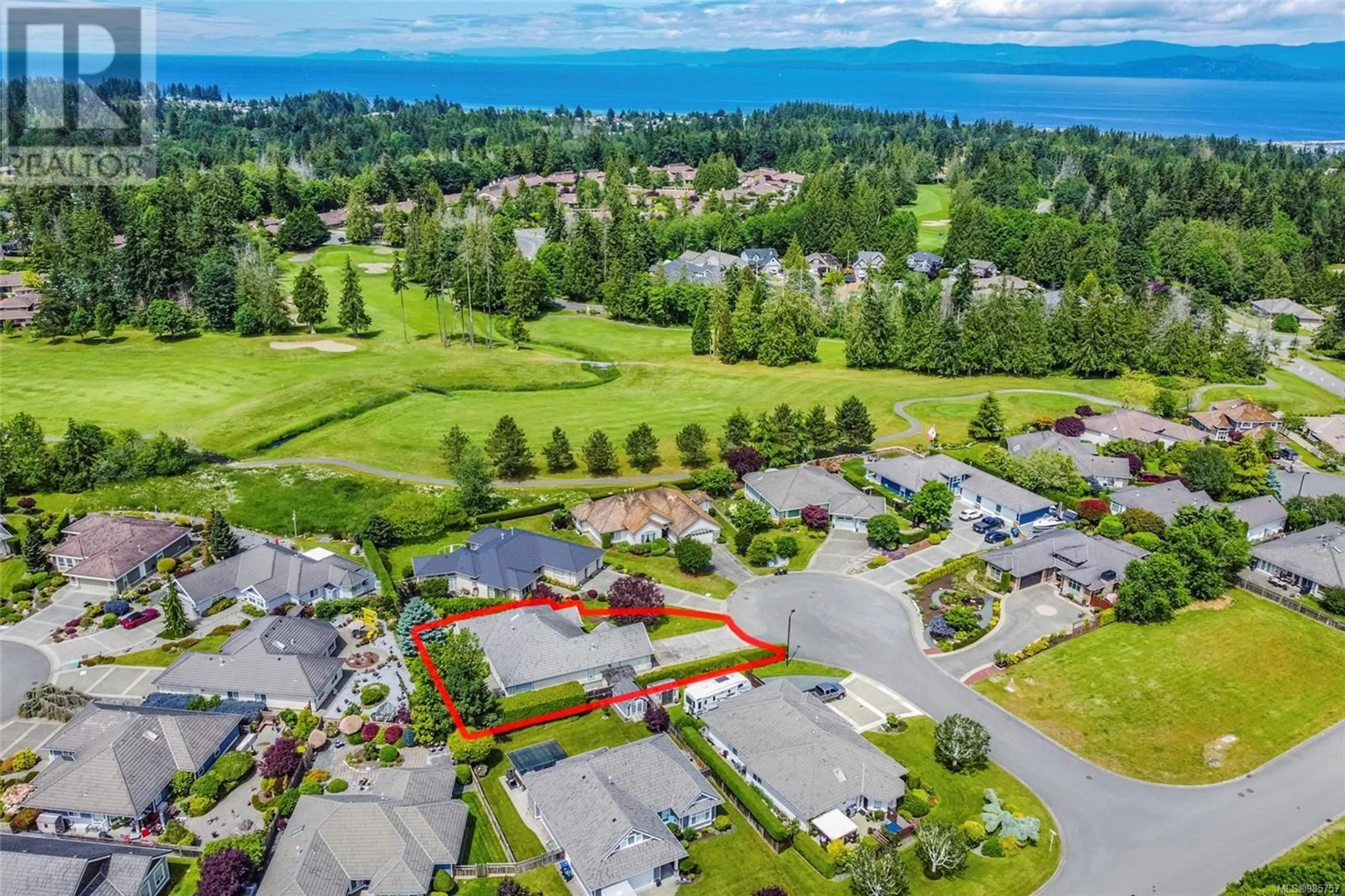 A pic from outside/outdoor area/front of a property/back of a property/a pic from drone, water/lake/river/ocean view for 1214 Turnberry Pl, Parksville British Columbia V9P2W3