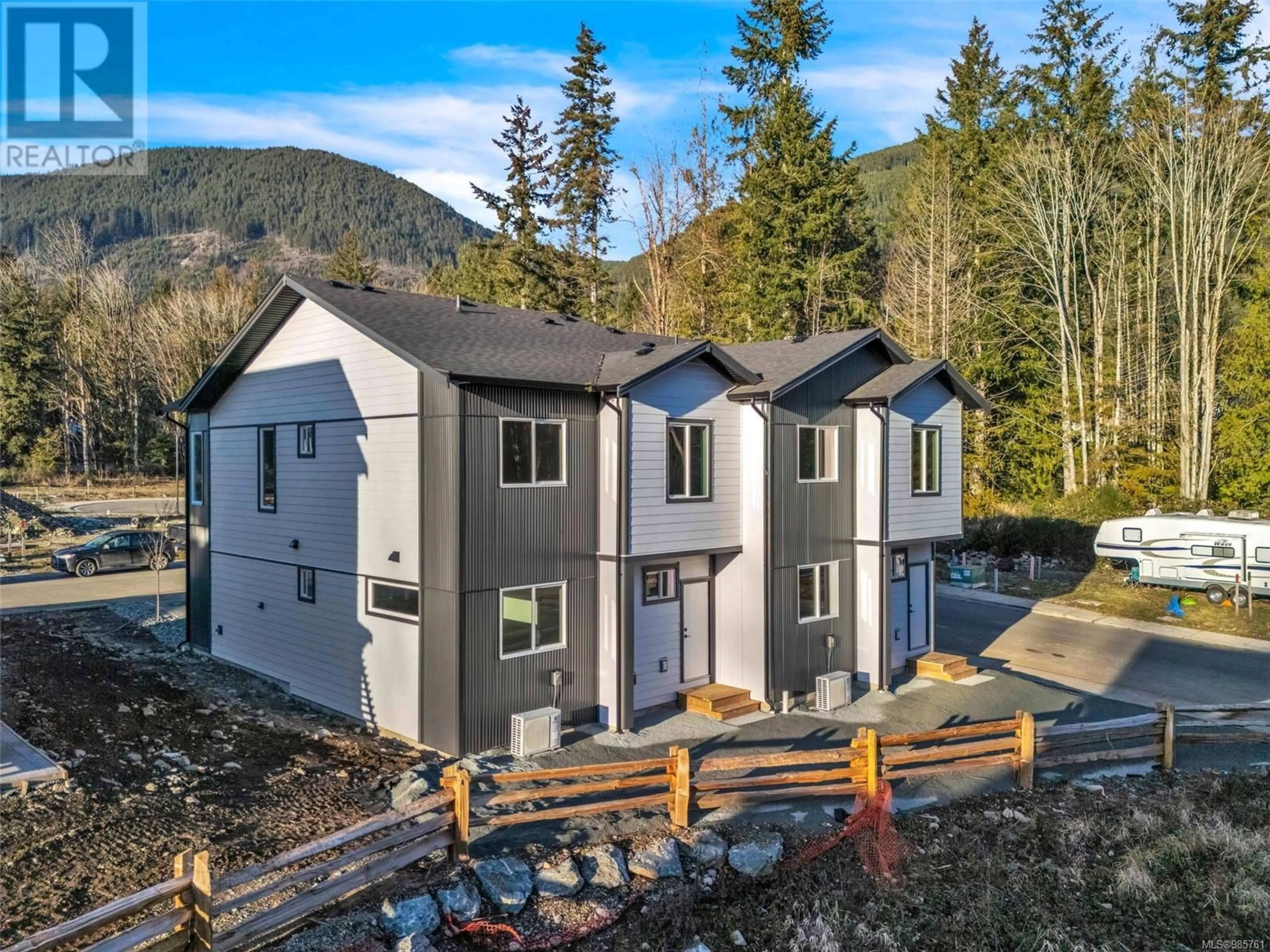 A pic from outside/outdoor area/front of a property/back of a property/a pic from drone, mountain view for A 110 Plante Cres, Lake Cowichan British Columbia V0R2G0