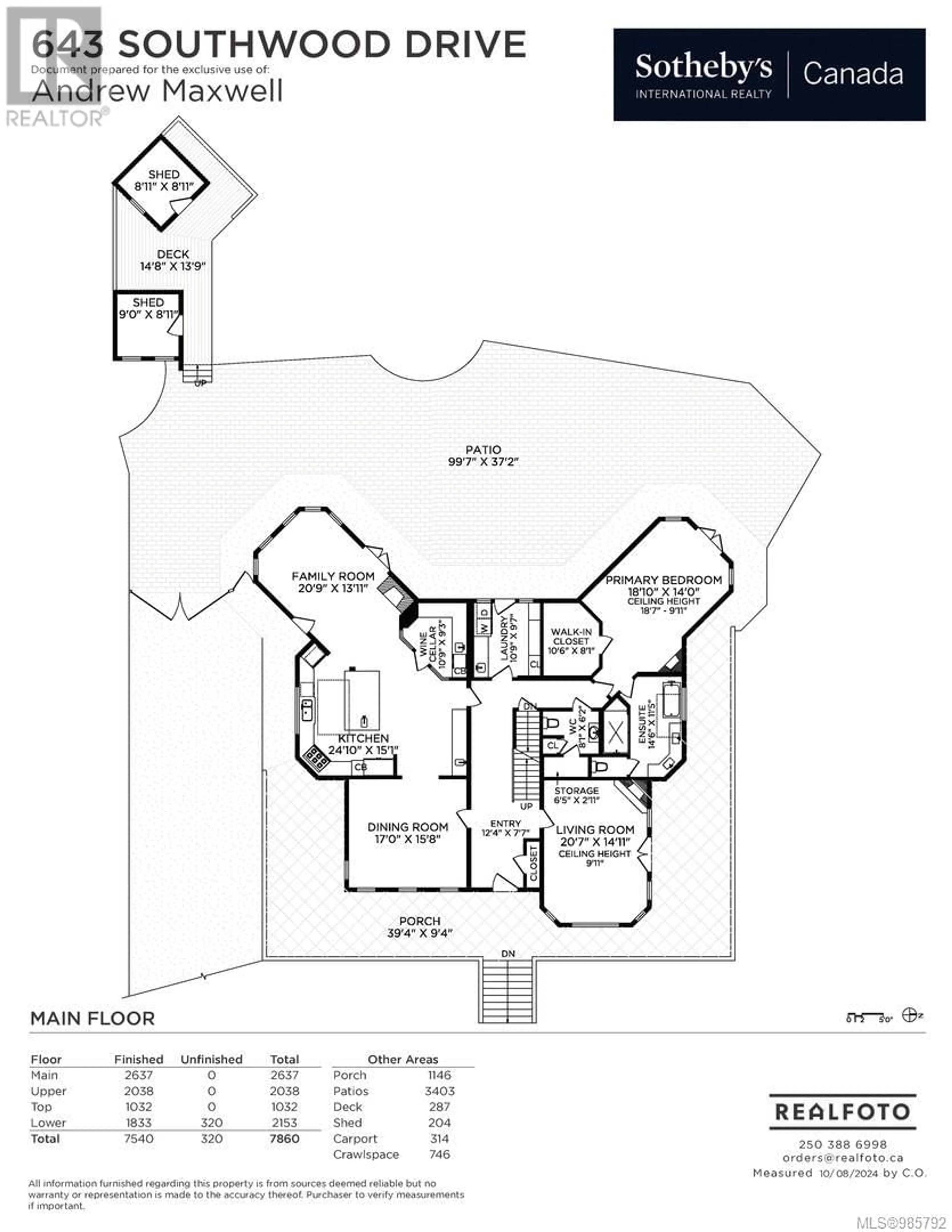 Floor plan for 643 SOUTHWOOD DRIVE, Highlands British Columbia V9B6R9