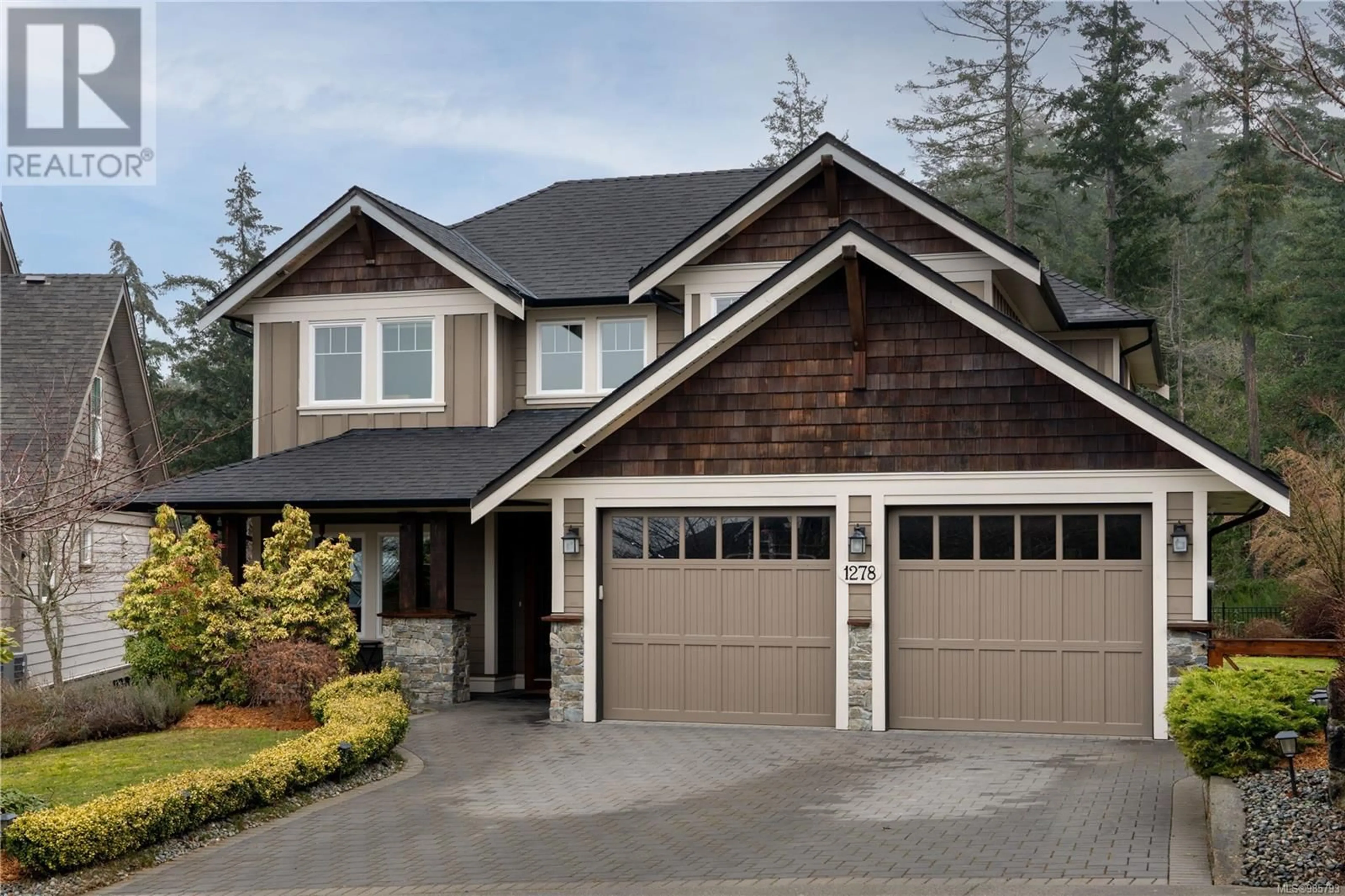 Home with vinyl exterior material, street for 1278 Eston Pl, Langford British Columbia V9B6V3