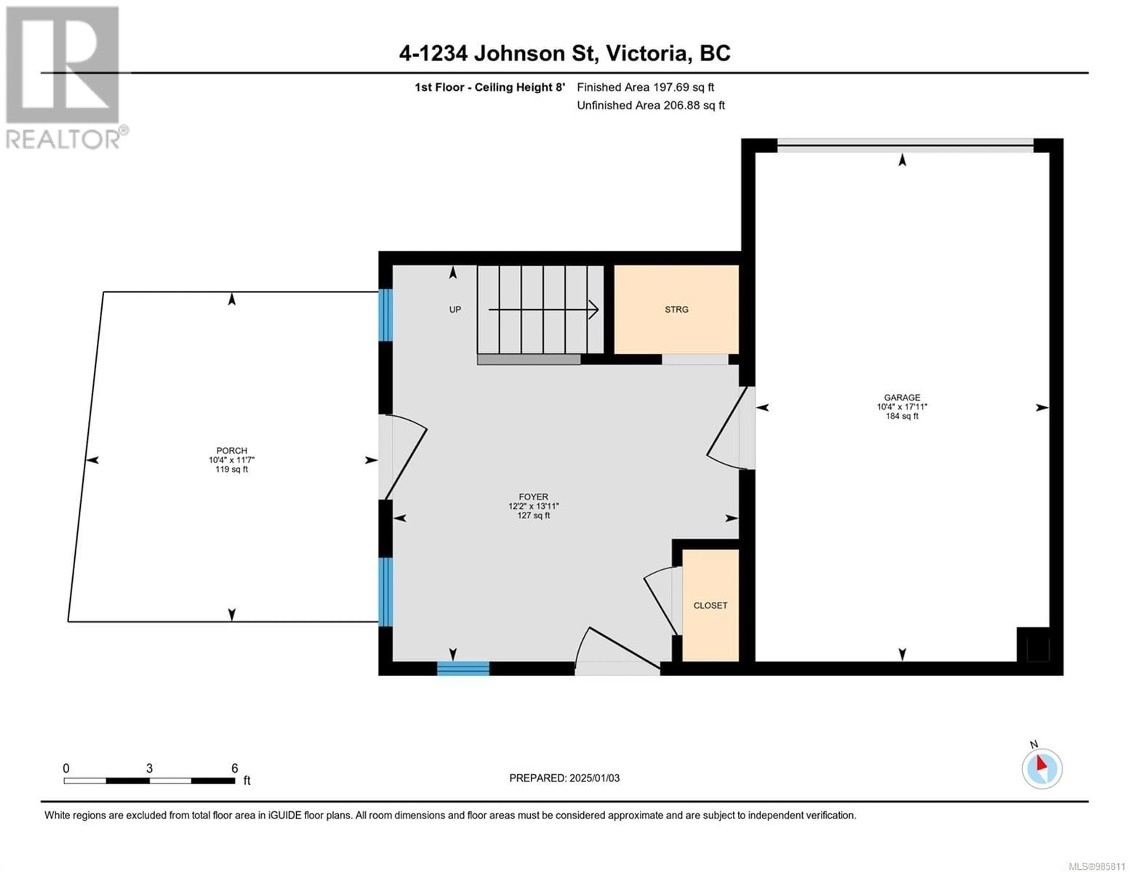 Floor plan for 4 1234 Johnson St, Victoria British Columbia V8V3P1