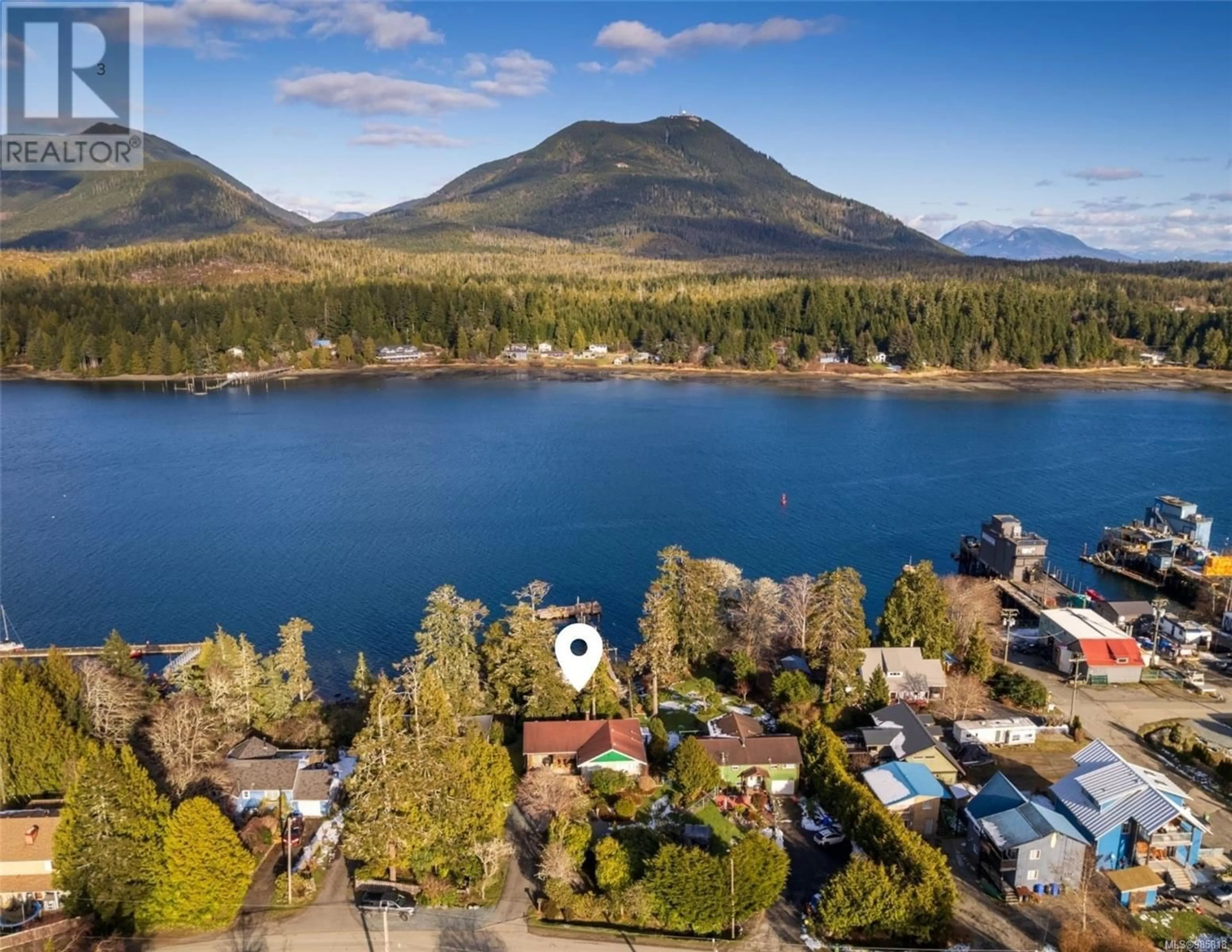 A pic from outside/outdoor area/front of a property/back of a property/a pic from drone, water/lake/river/ocean view for 1373 Helen Rd, Ucluelet British Columbia V0R3A0