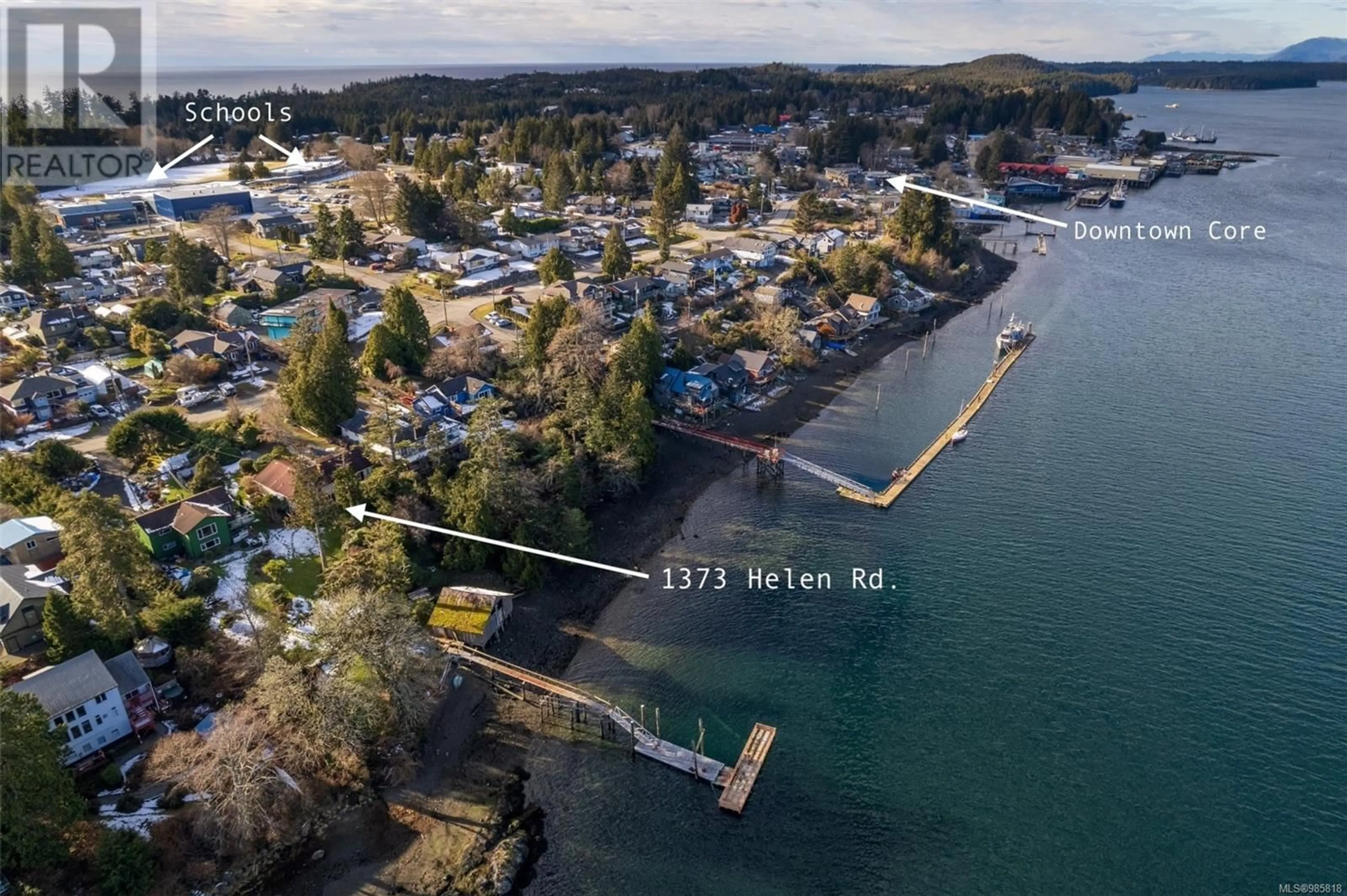 A pic from outside/outdoor area/front of a property/back of a property/a pic from drone, water/lake/river/ocean view for 1373 Helen Rd, Ucluelet British Columbia V0R3A0