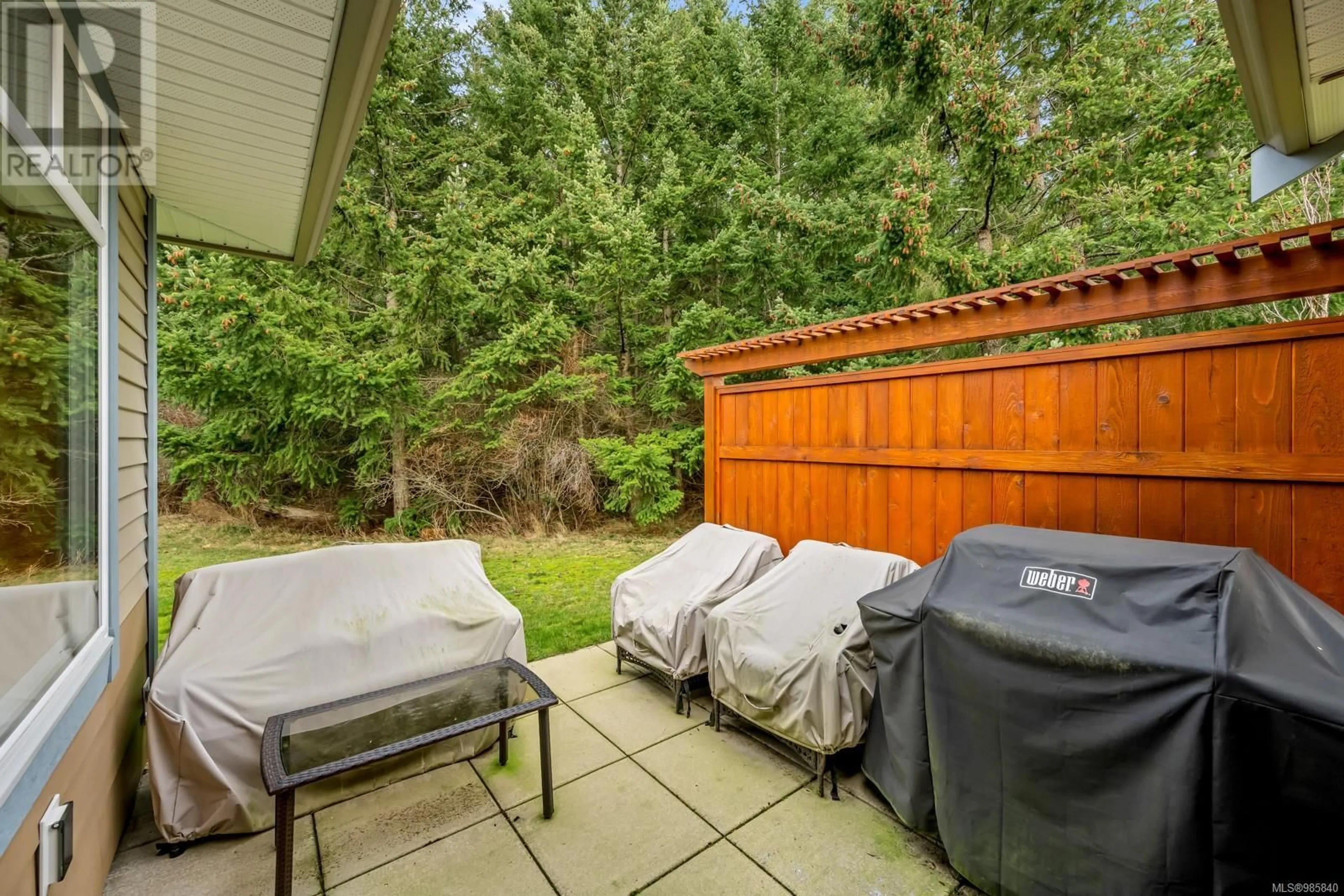 Patio, forest/trees view for 3 1270 Guthrie Rd, Comox British Columbia V9M4J1