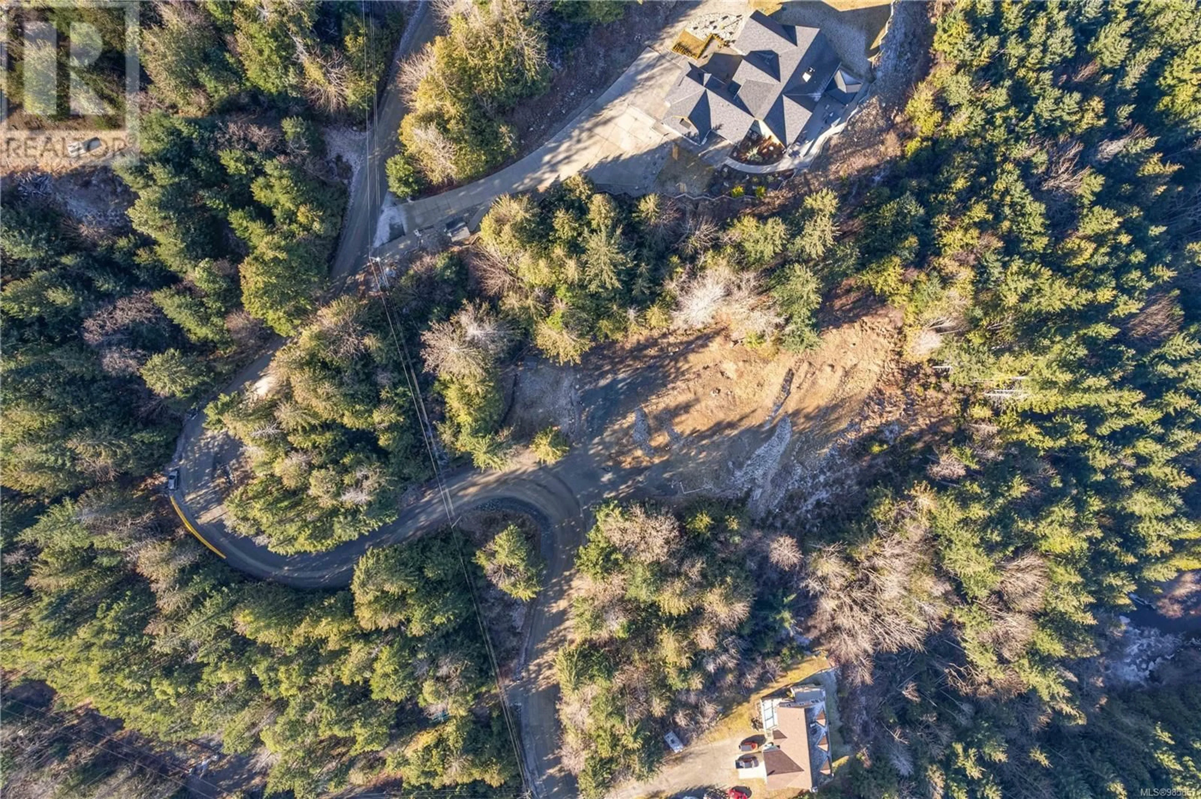 A pic from outside/outdoor area/front of a property/back of a property/a pic from drone, forest/trees view for 1725 Warn Way, Qualicum Beach British Columbia V9K2S3