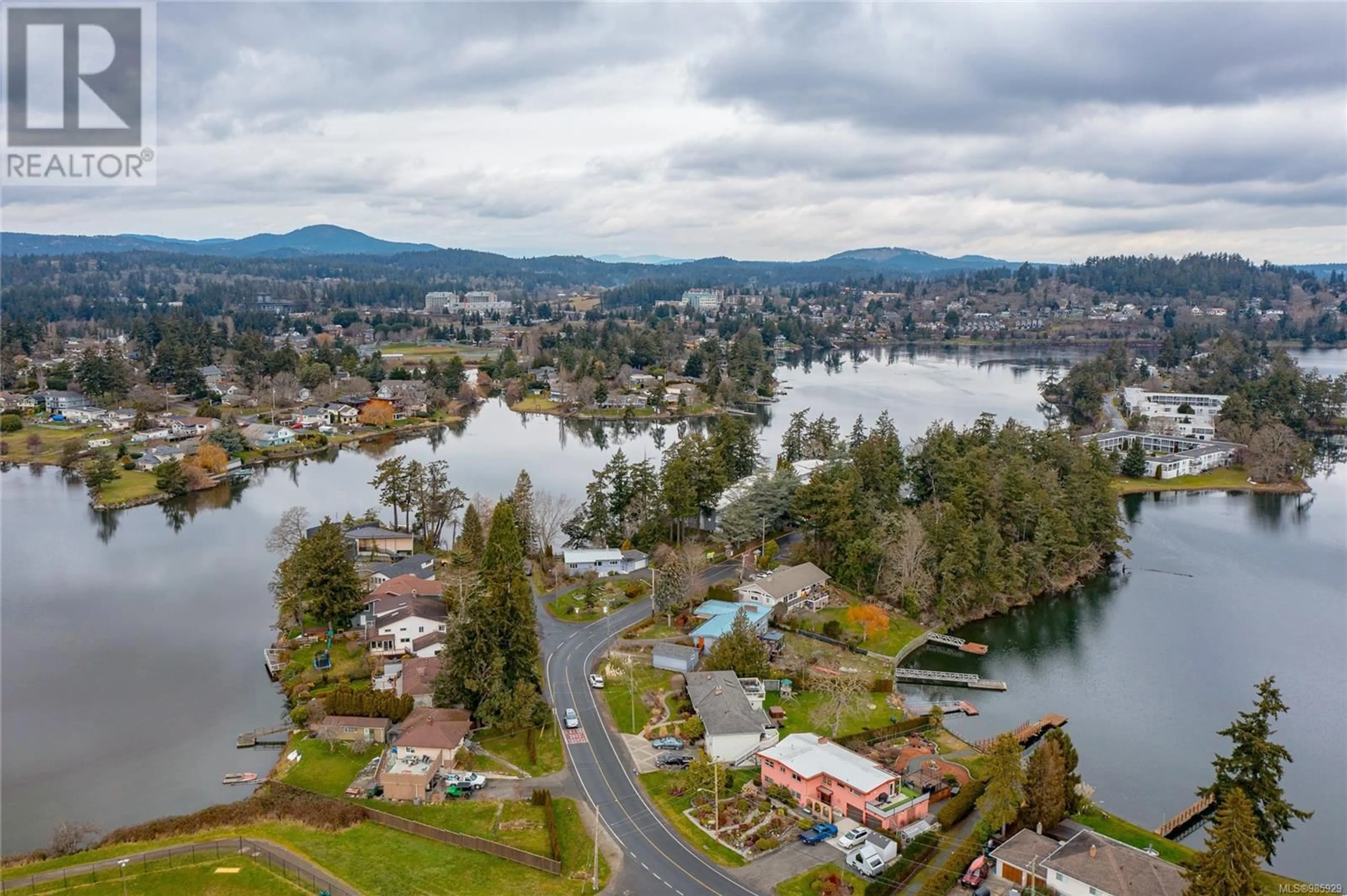 A pic from outside/outdoor area/front of a property/back of a property/a pic from drone, water/lake/river/ocean view for 2815 Shoreline Dr, View Royal British Columbia V9B1M7