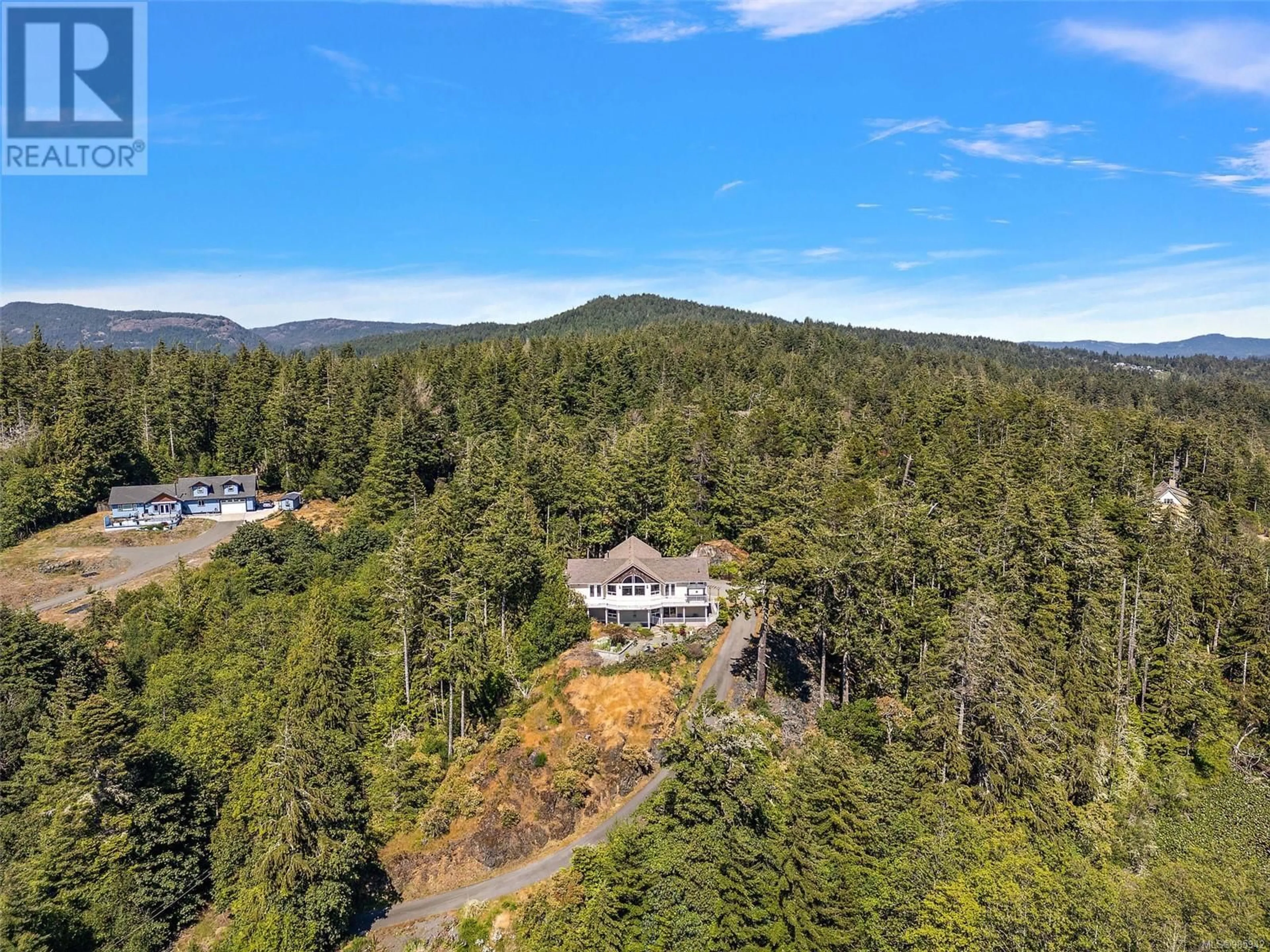 A pic from outside/outdoor area/front of a property/back of a property/a pic from drone, forest/trees view for 7824 Dalrae Pl, Sooke British Columbia V9Z0R1