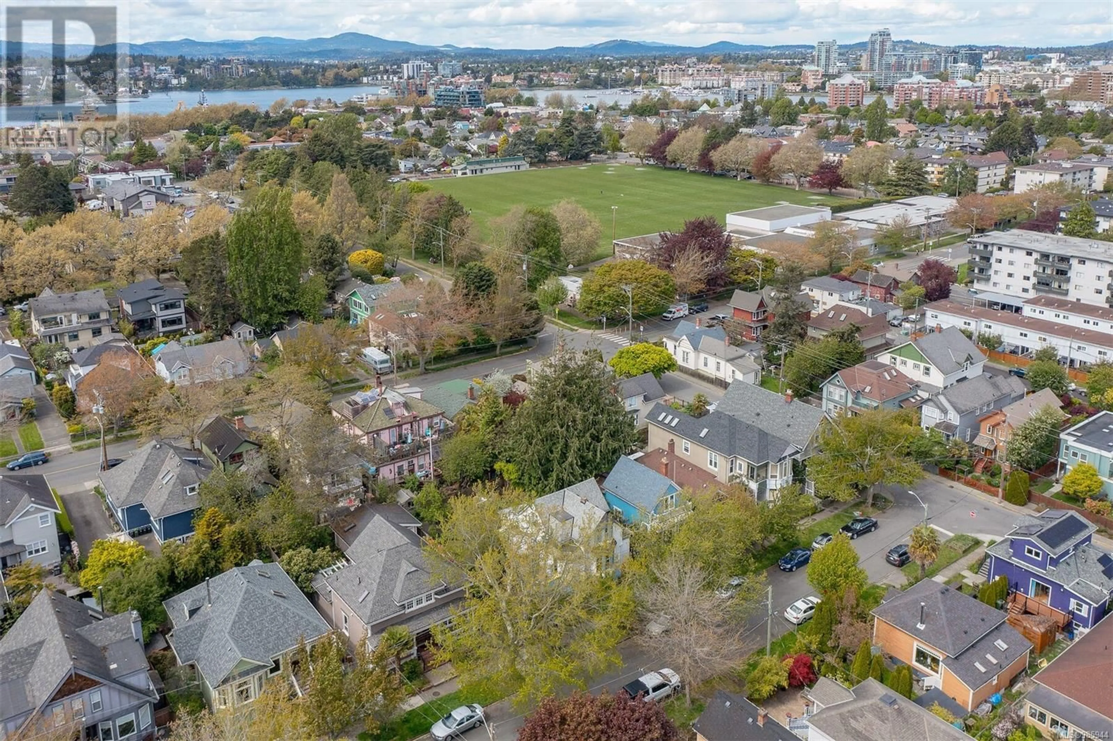 A pic from outside/outdoor area/front of a property/back of a property/a pic from drone, mountain view for 66/68 San Jose Ave, Victoria British Columbia V8V2C2