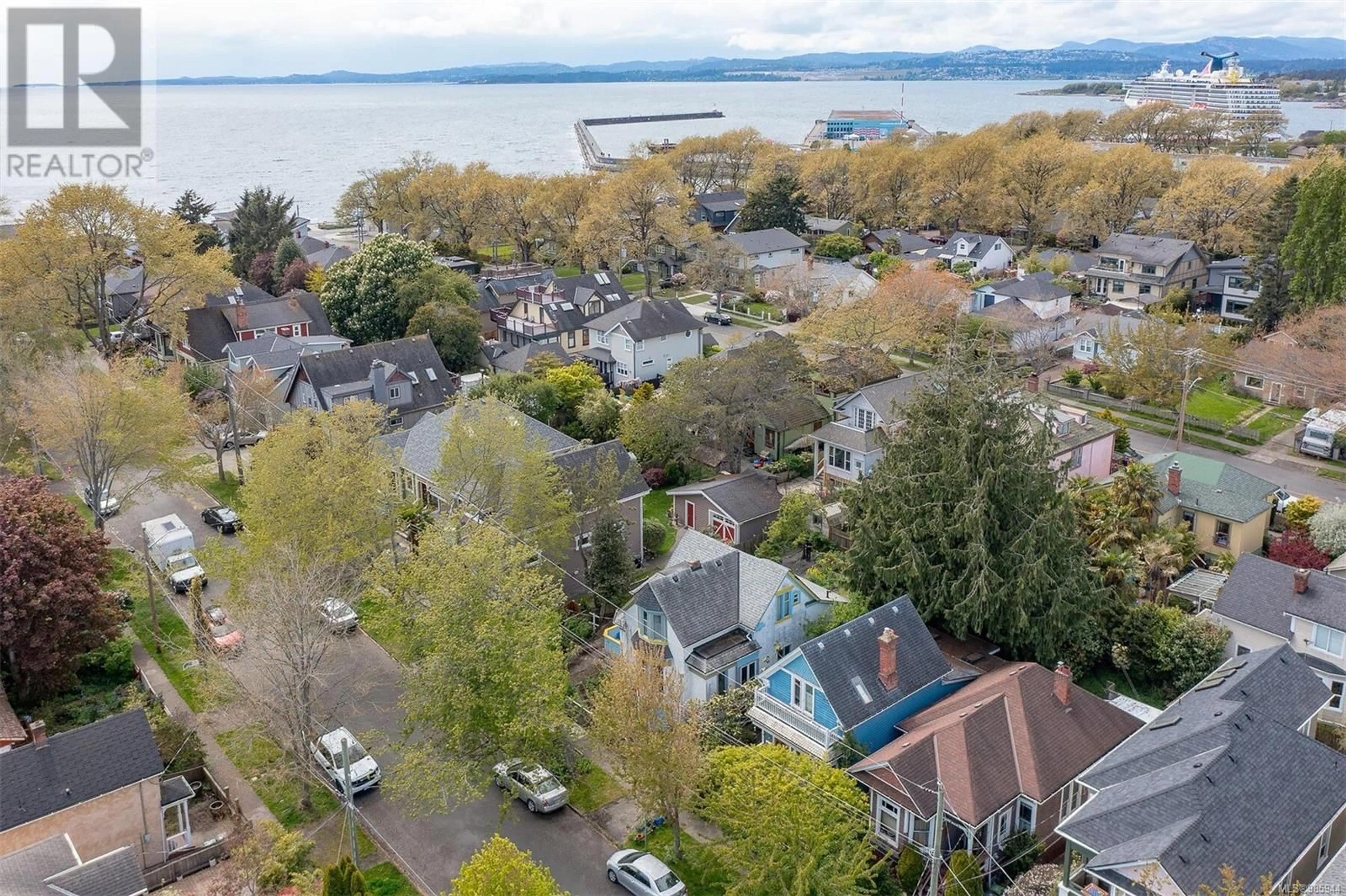 A pic from outside/outdoor area/front of a property/back of a property/a pic from drone, water/lake/river/ocean view for 66/68 San Jose Ave, Victoria British Columbia V8V2C2