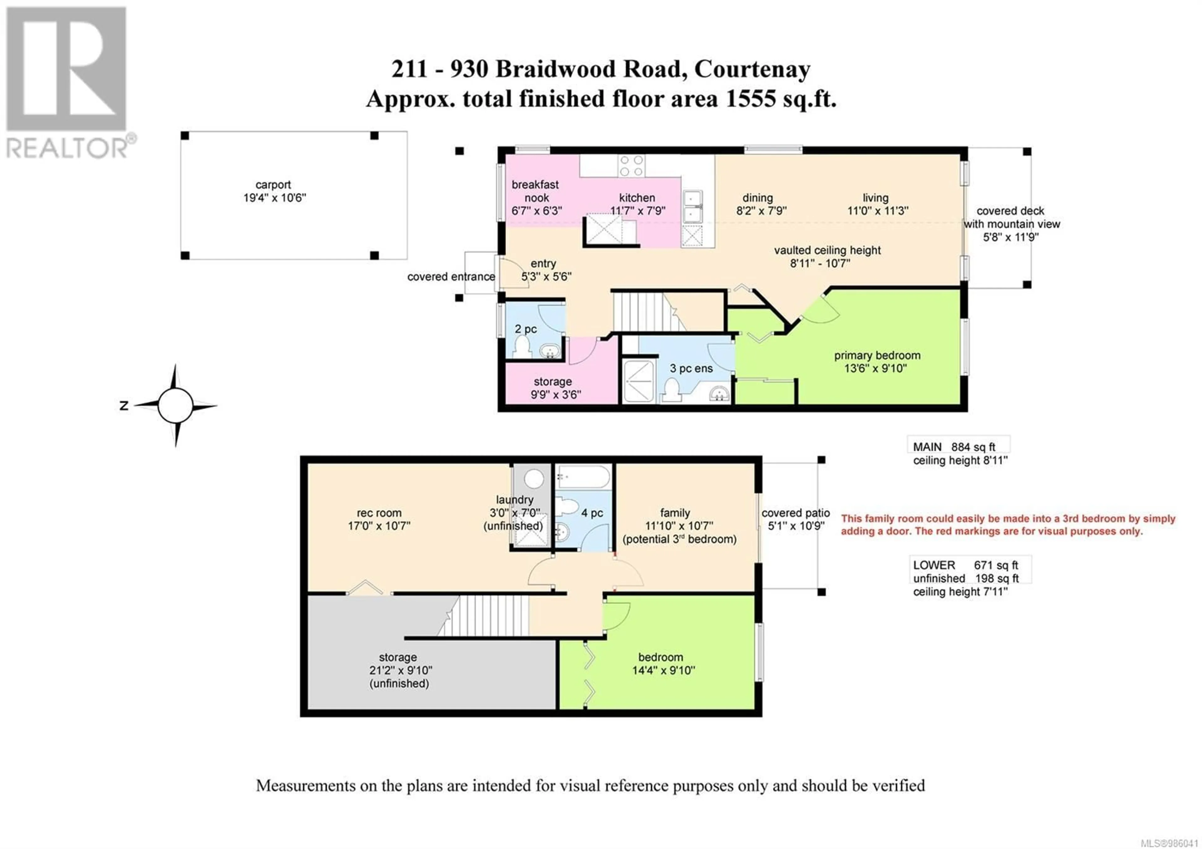 Floor plan for 211 930 Braidwood Rd, Courtenay British Columbia V9N3R9