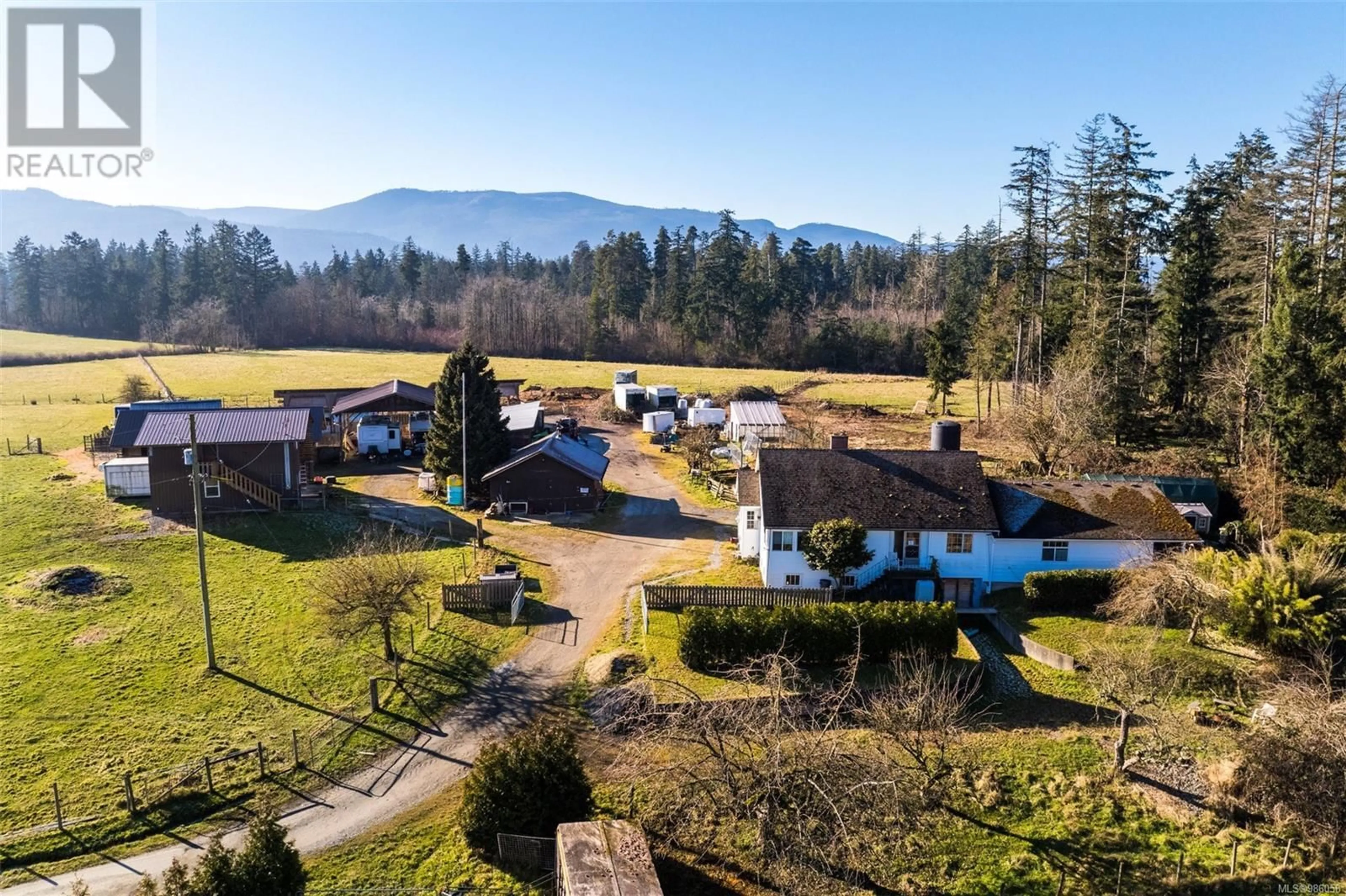 A pic from outside/outdoor area/front of a property/back of a property/a pic from drone, mountain view for 2484 Staghorn Rd, Duncan British Columbia V9L6L7