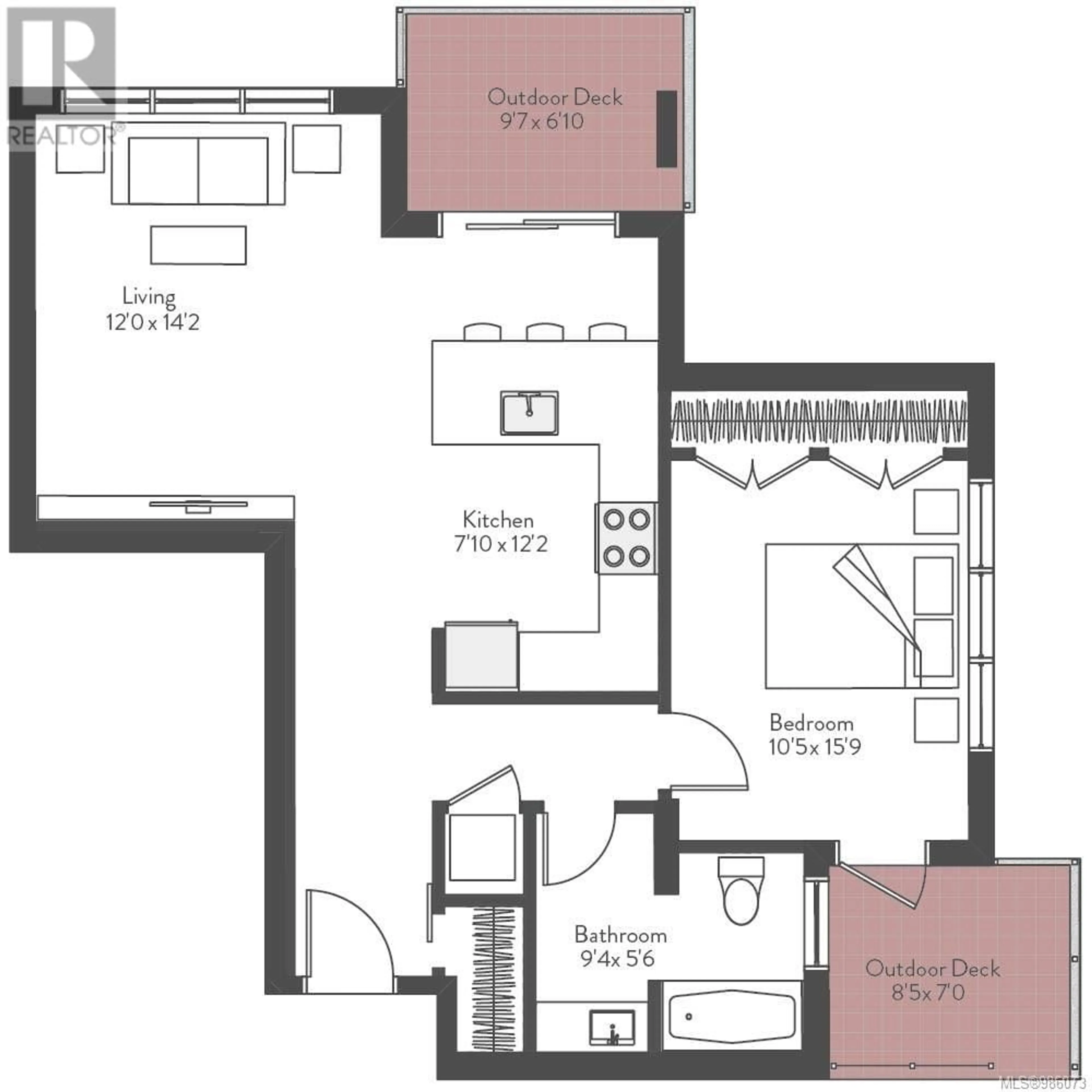 Floor plan for 207 - 916 LYALL STREET, Esquimalt British Columbia V9A5E6